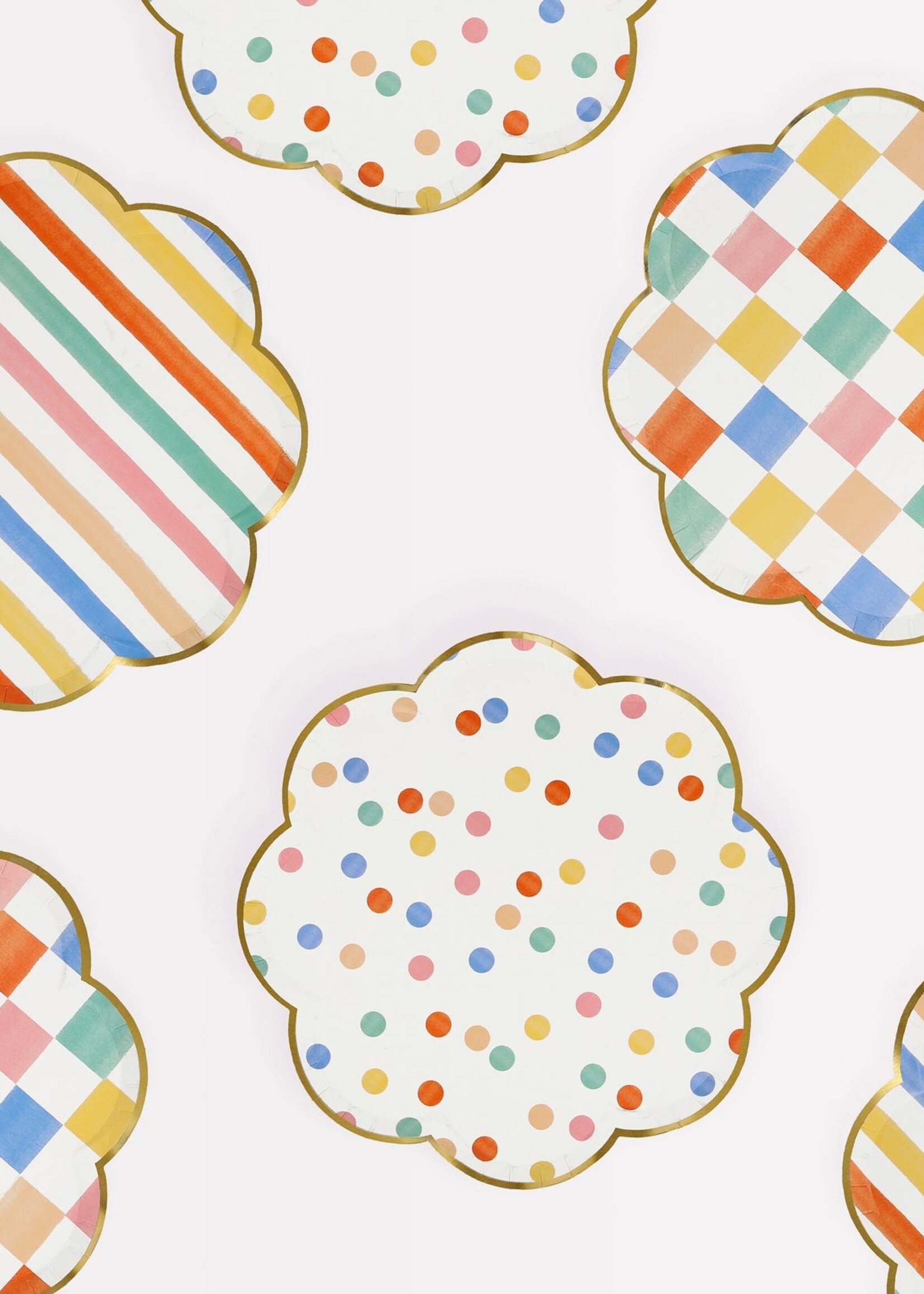MERI MERI Pappteller klein Colourful Pattern (8 Stück)