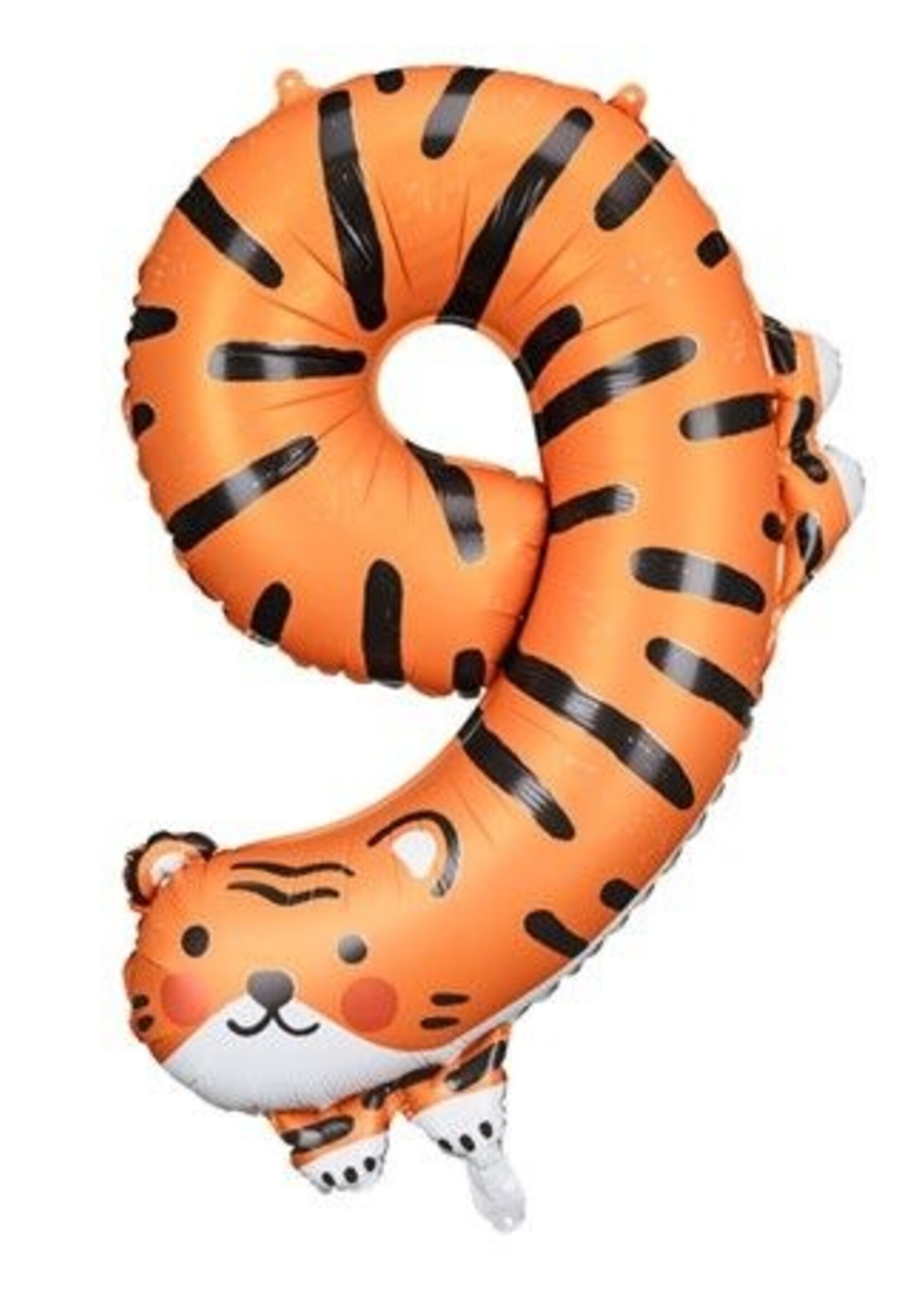 Party Deco Folienballon Ziffer 9 - Tiger,