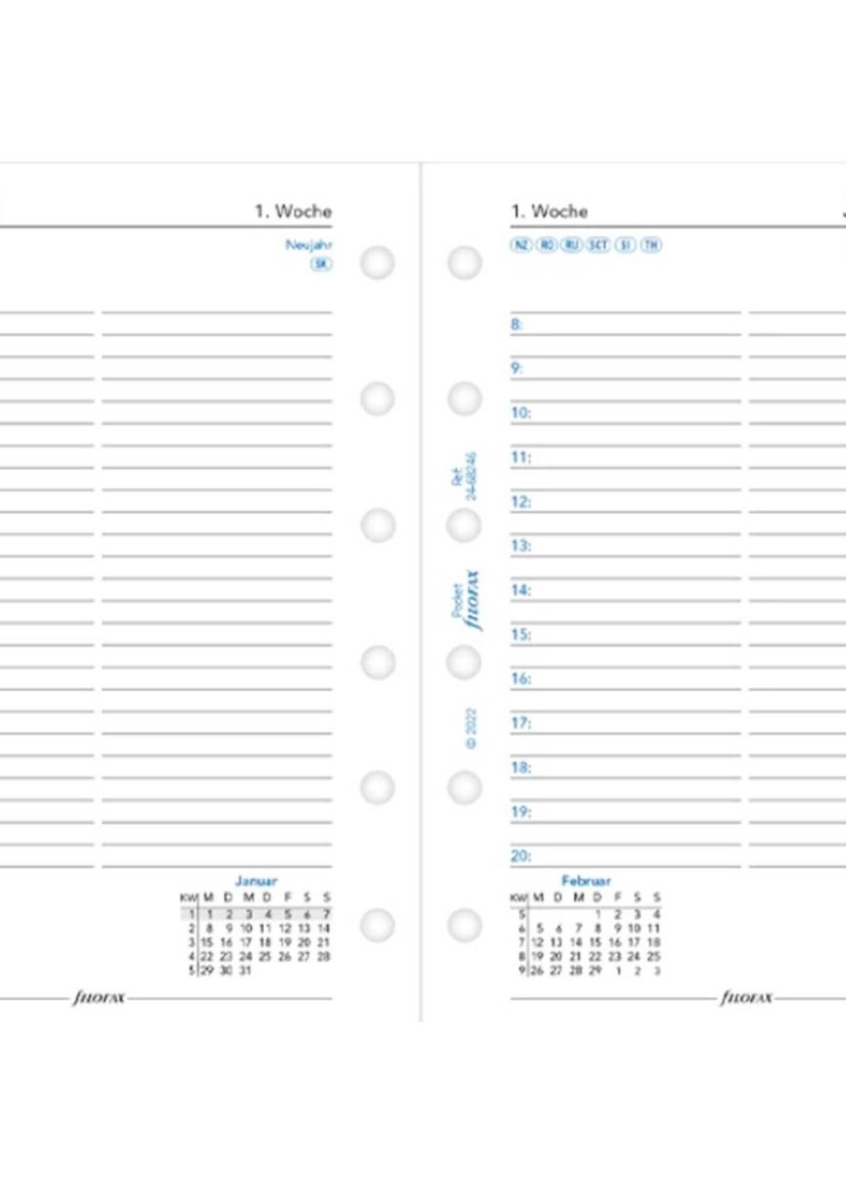 Filofax PKT 1T/1S. (D)2024