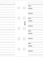 Filofax Einlage Mini, Kontakte, weiß, englisch