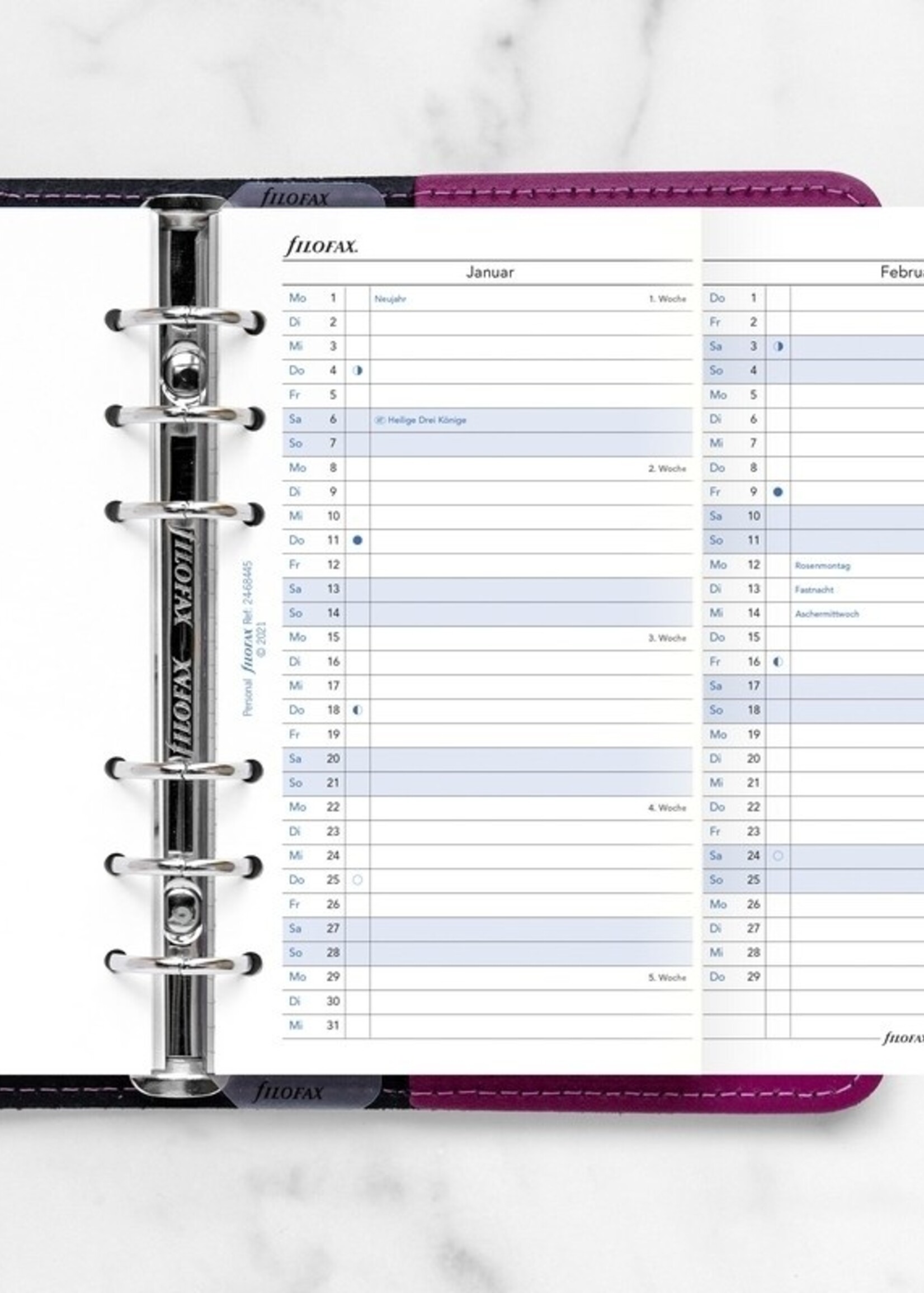 Filofax Filofax Personal Kalendereinlage 2024 Jahresplan Leporello Weiß Deutsch