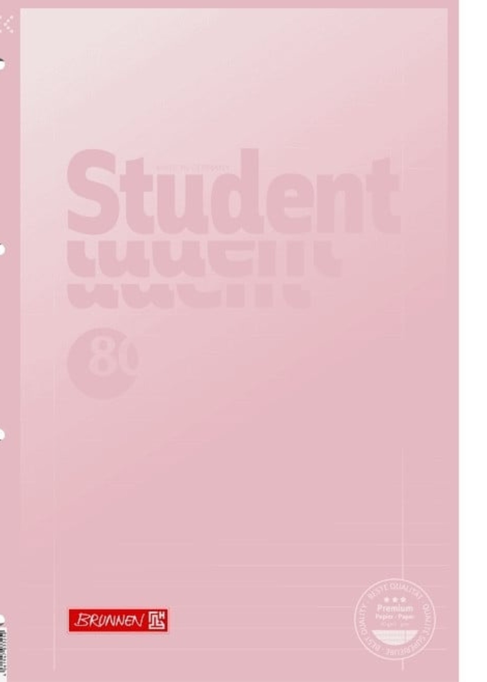 Brunnen Collegeblock Premium Student „Pastell Rosa“ DIN A4 liniert, Lin. 27