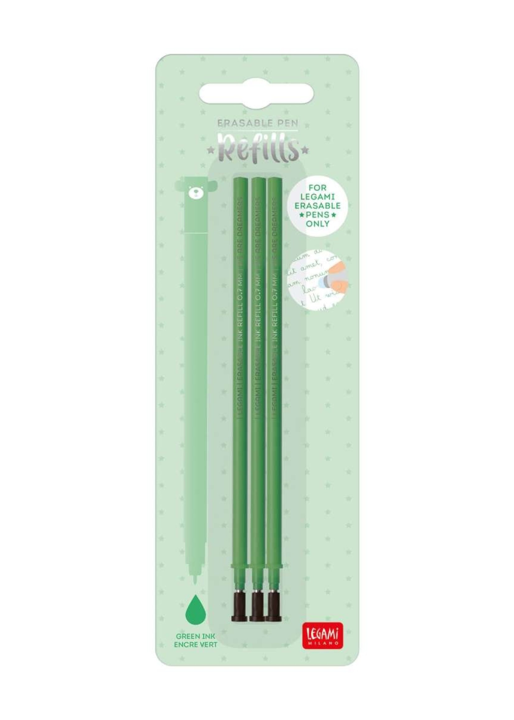 LEGAMI REFILL 3er ERASABLE PEN-GREEN