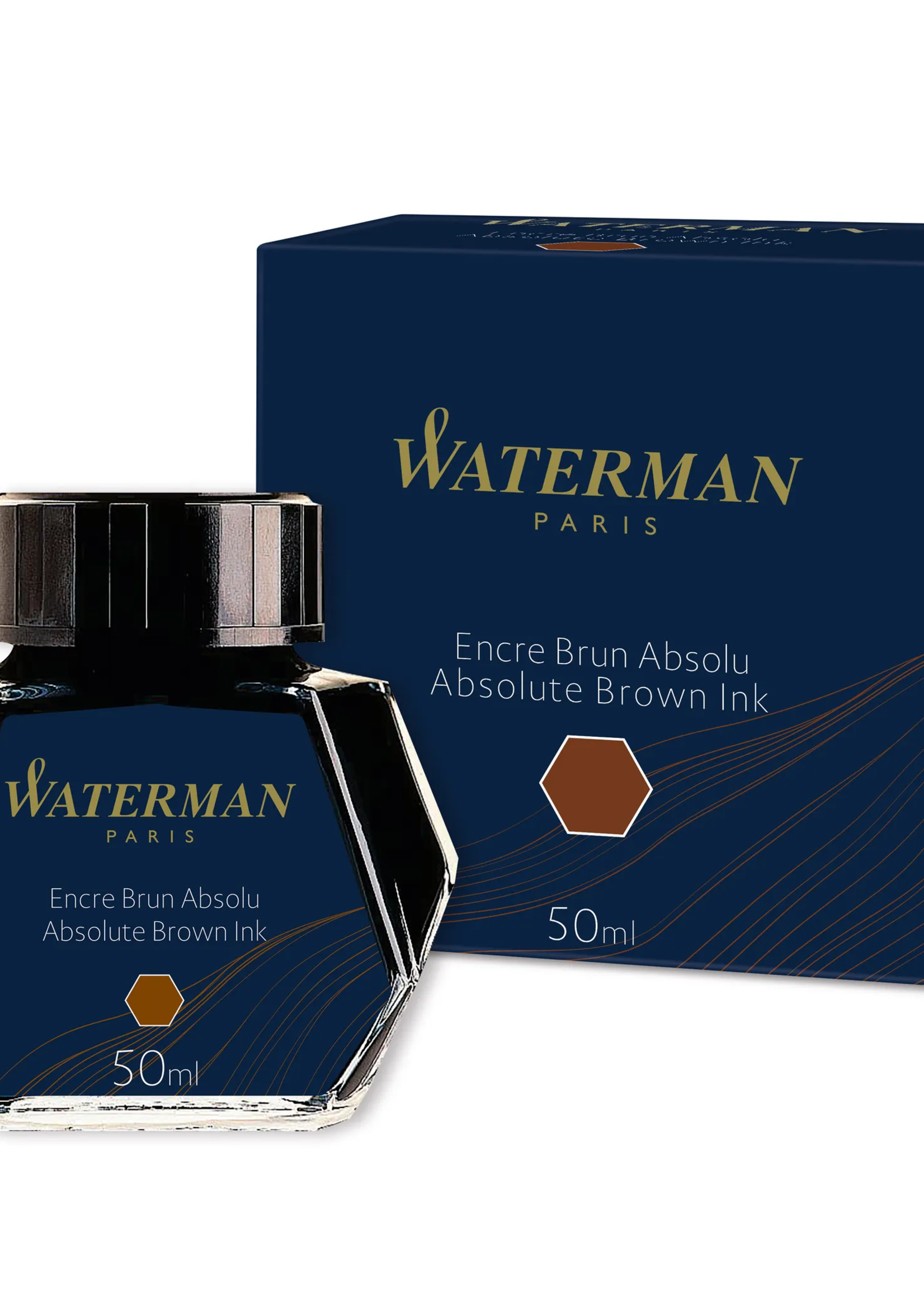 Waterman Waterman Füllertinte im Tintenfass | Absolute Brown | Tintenflacon mit 50 ml