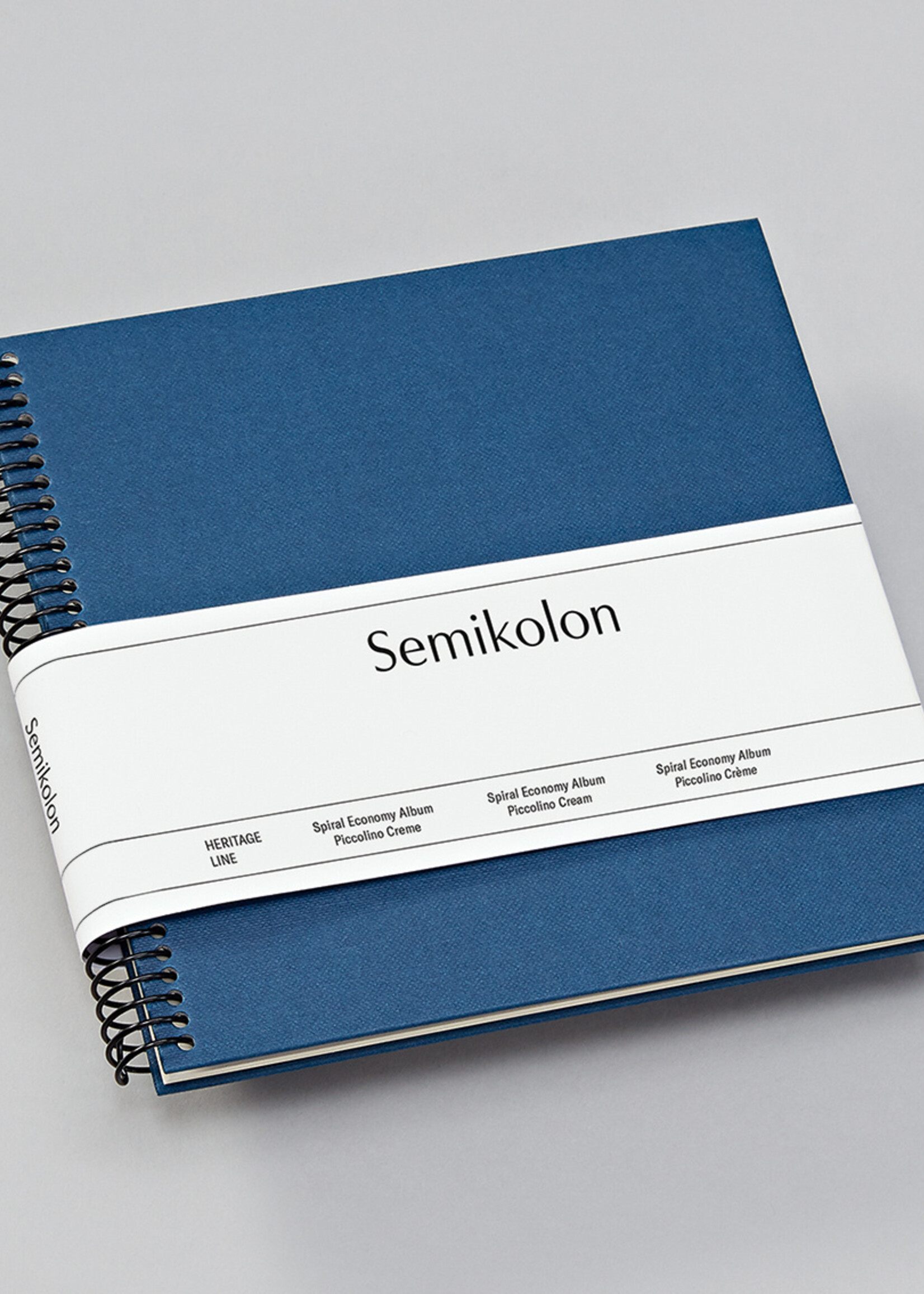 Semikolon Spiralalbum Piccolino, cremeweißer Karton, marine