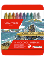 Caran d'Ache Wachspastelle Neocolor I Metallic, Etui mit 10 Farben