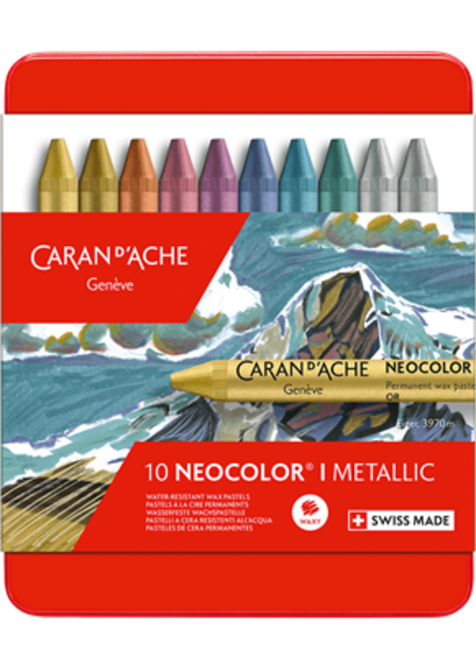 Caran d'Ache Etui 10 Metallicfarben Pastelle Neocolor I
