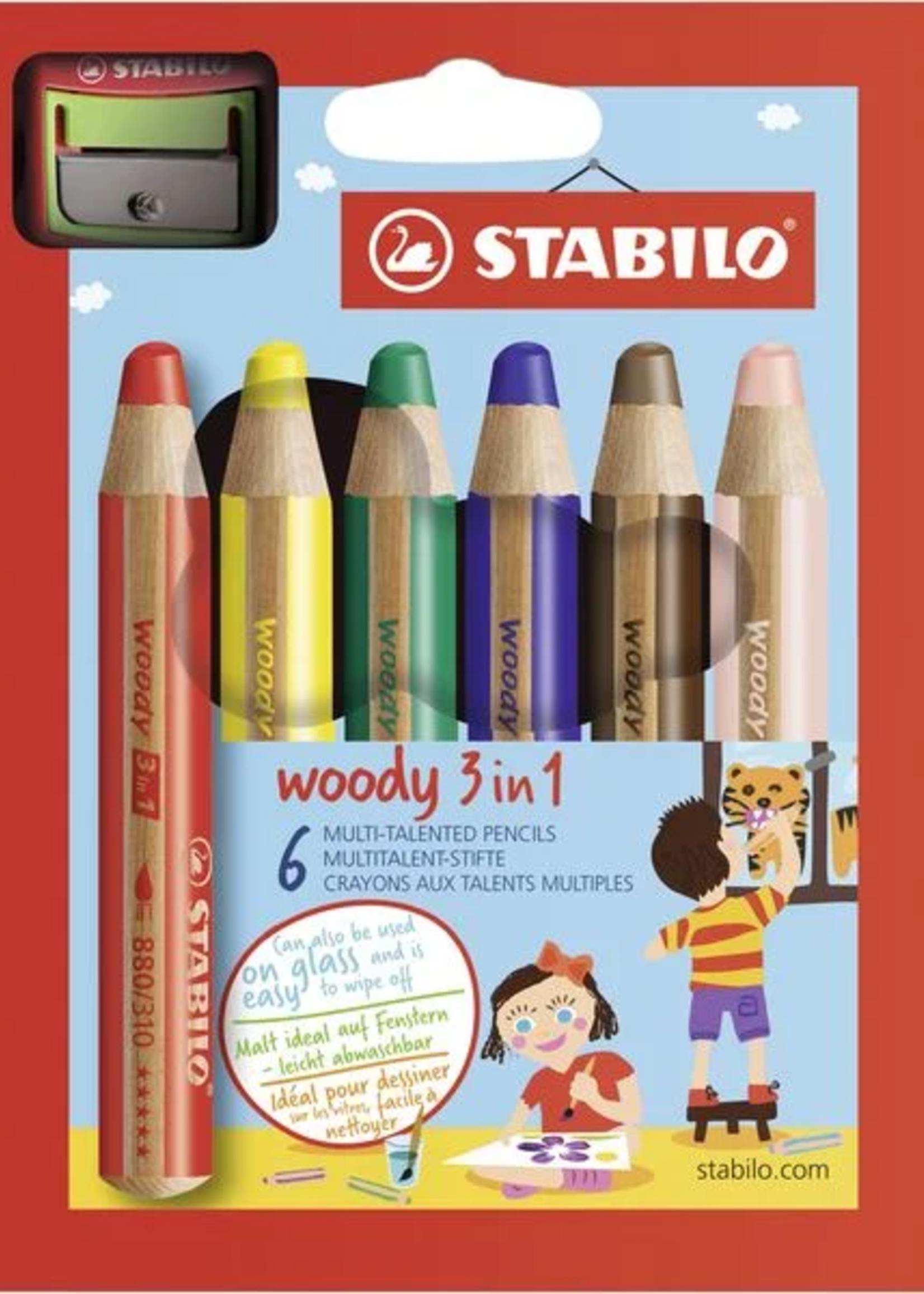 STABILO Stabilo WOODY 6er SET+Spitzer