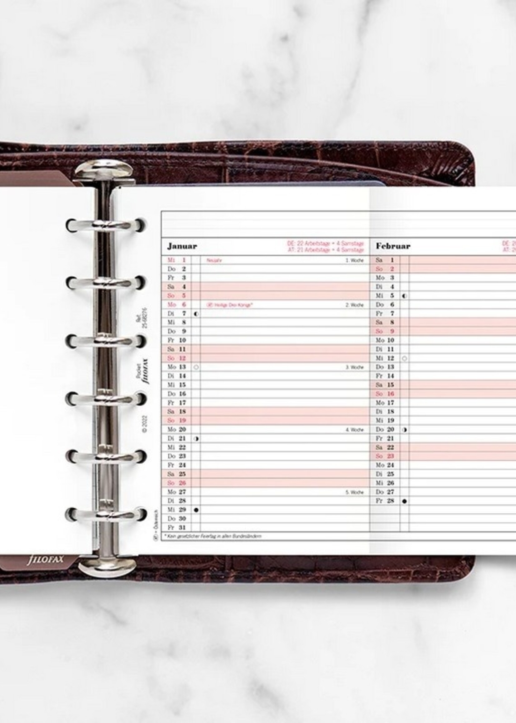 Filofax Pocket Kalendereinlage 2025 Jahresplan Leporello Professional