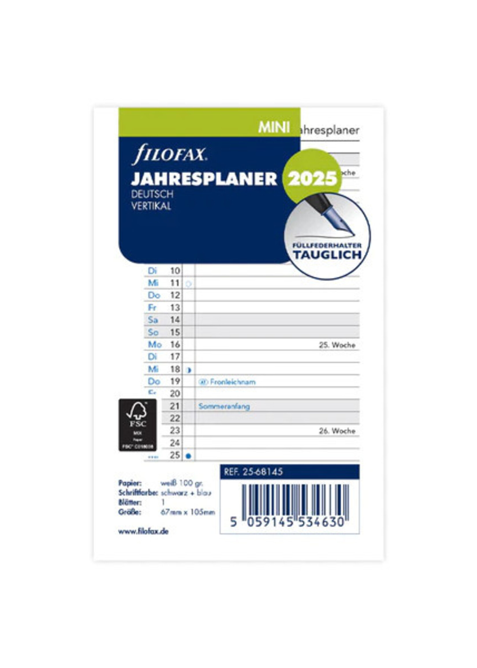 Filofax MIN Jahrespl. vert.(D)2025