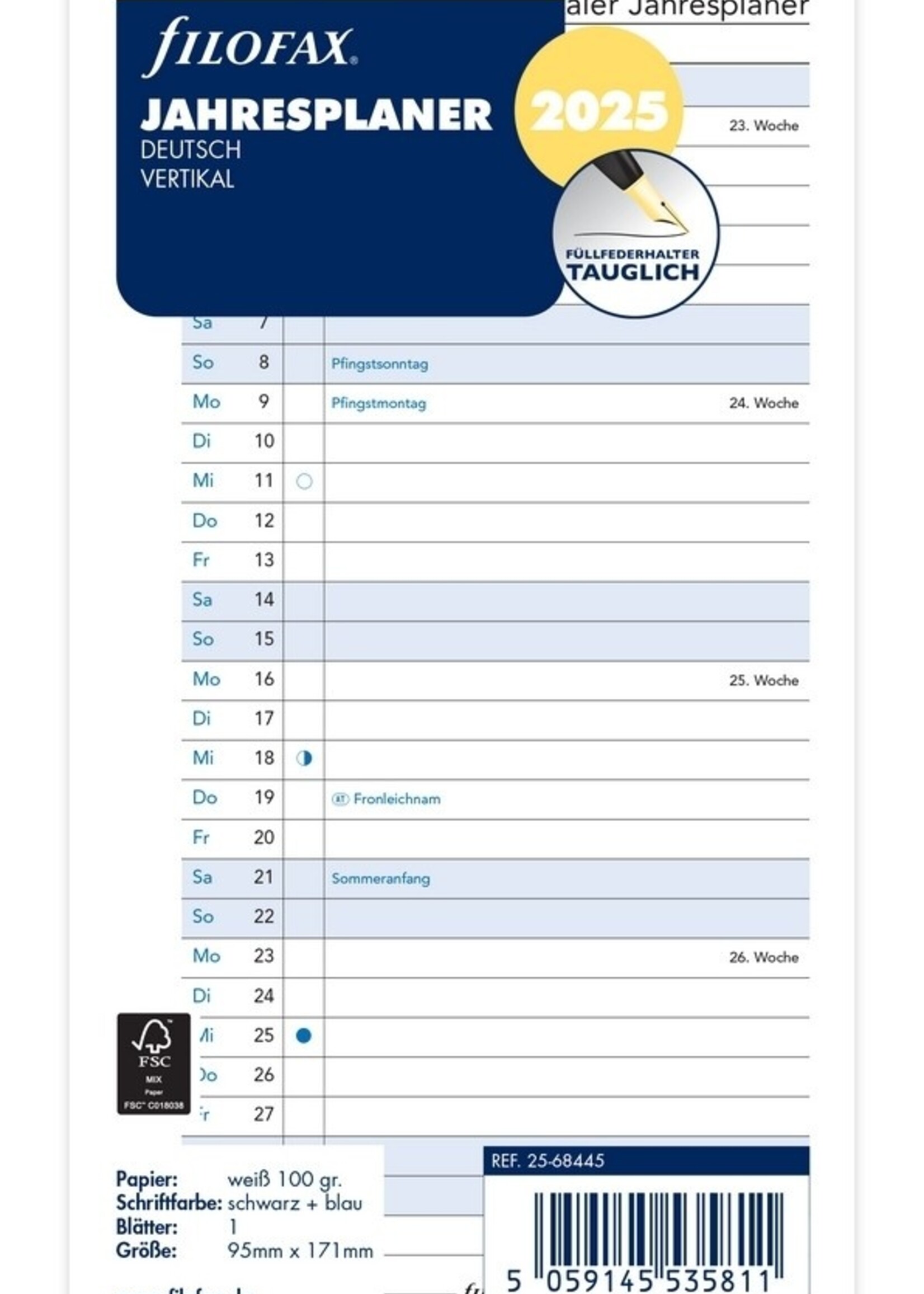 Filofax PER Jahrespl. vert.(D)2025