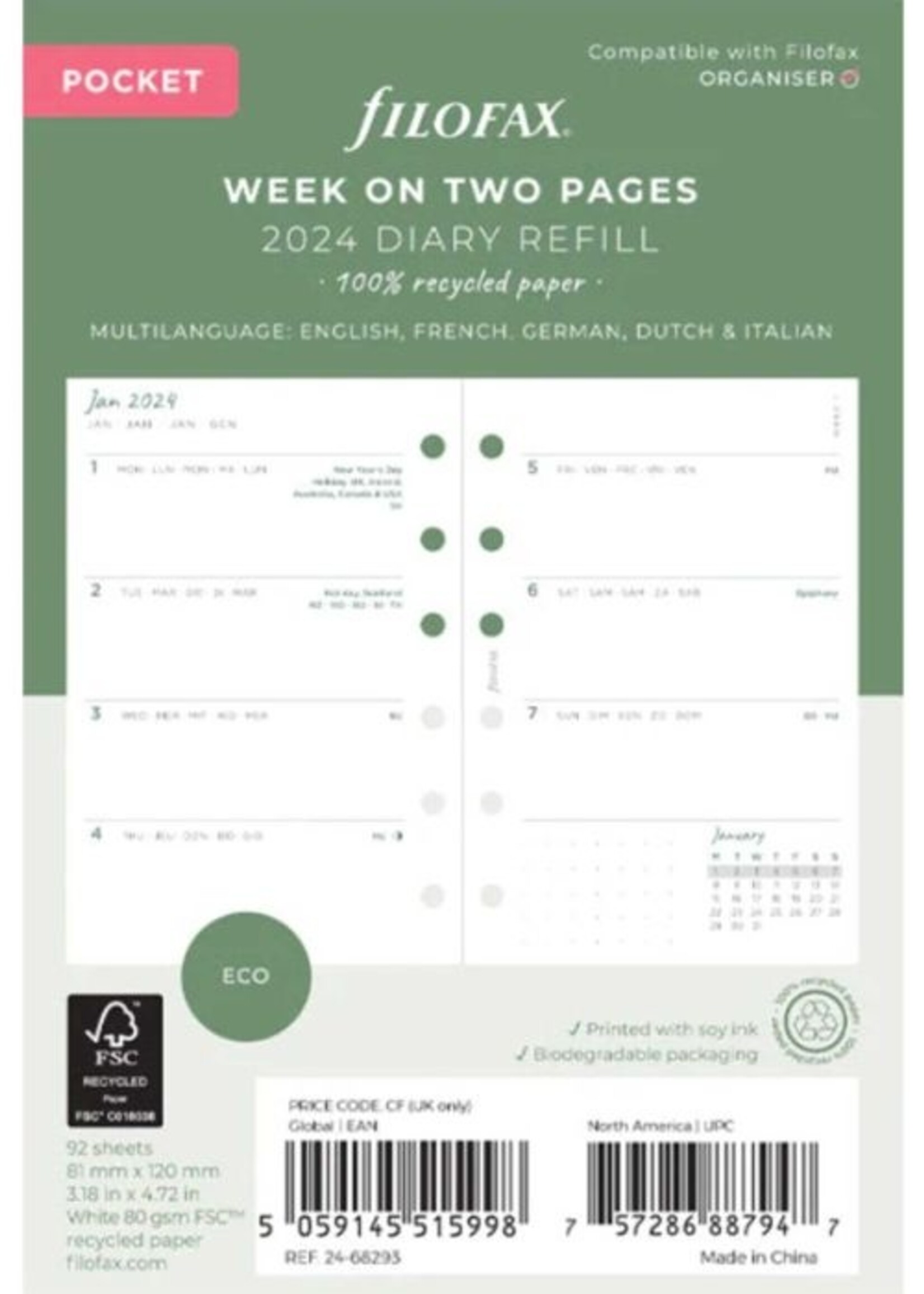 Filofax Eco Week on Two Pages Diary Re