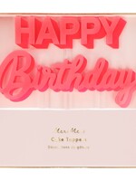 Meri Meri Happy Birthday Pink Acrylic Topper