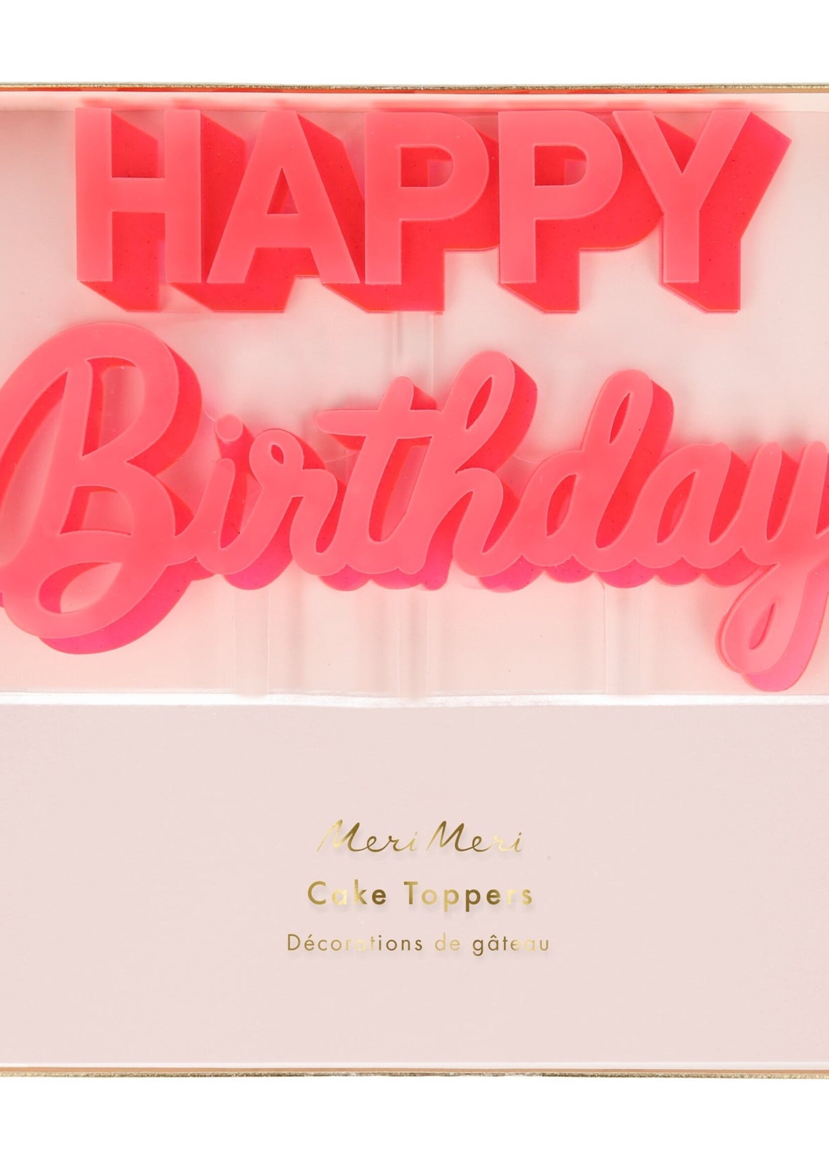 Meri Meri Happy Birthday Pink Acryl Topper