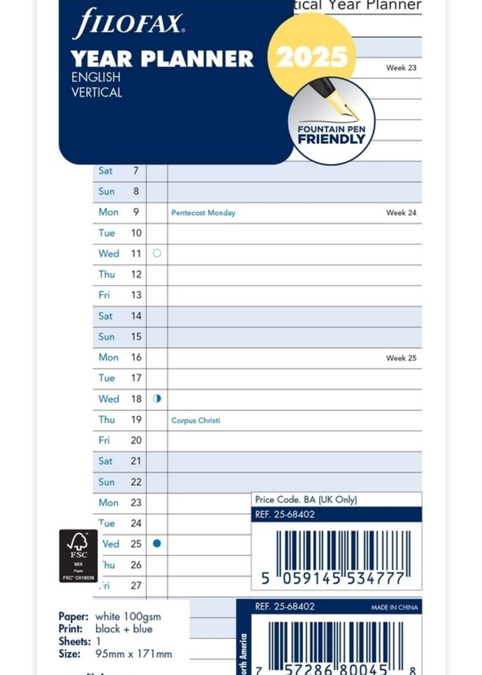 Filofax PER Jahrespl. vert.(E)2025