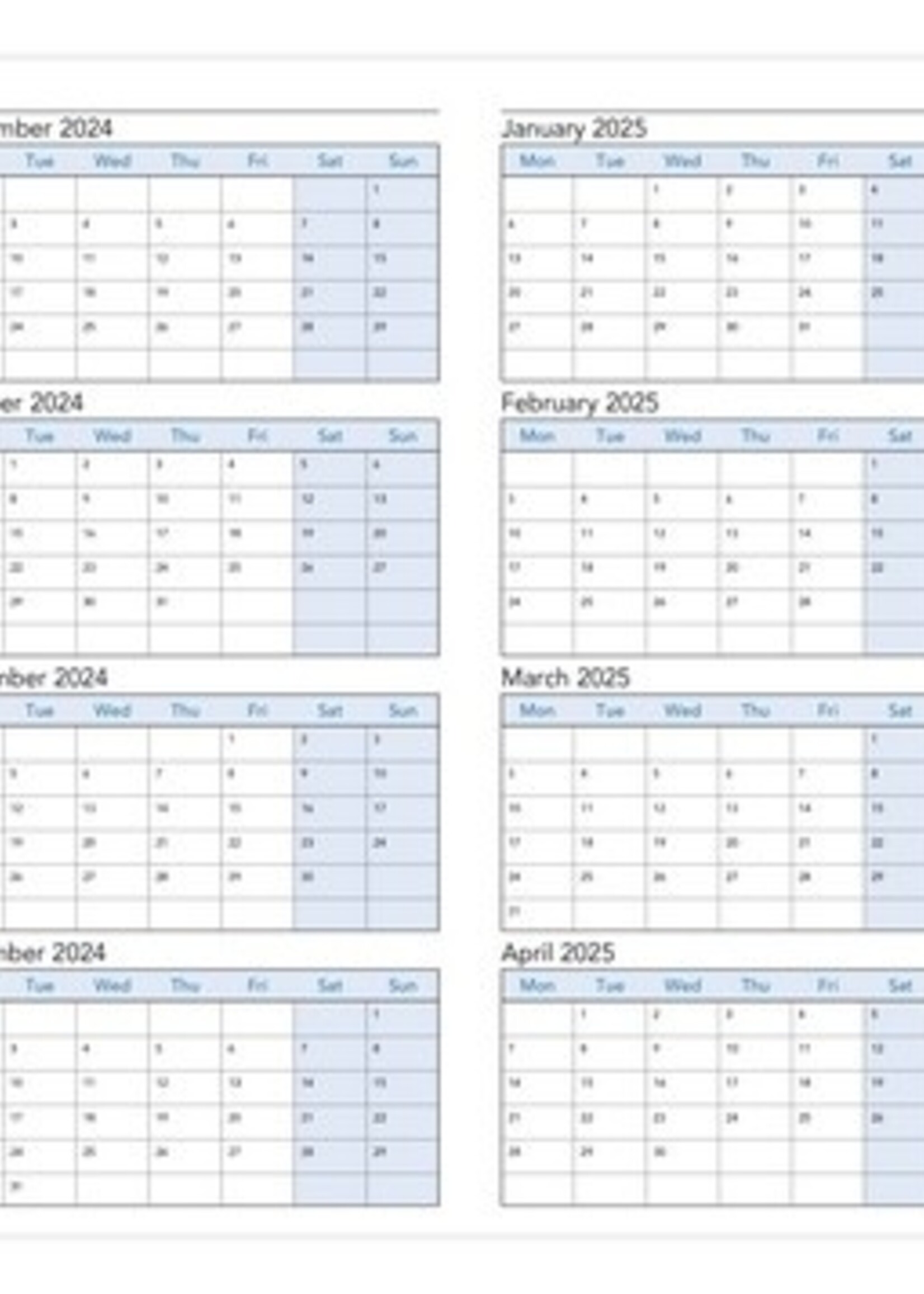 Filofax Personal Kalendereinlage 2024-2027 4-Jahresplaner Leporello Weiß englisch
