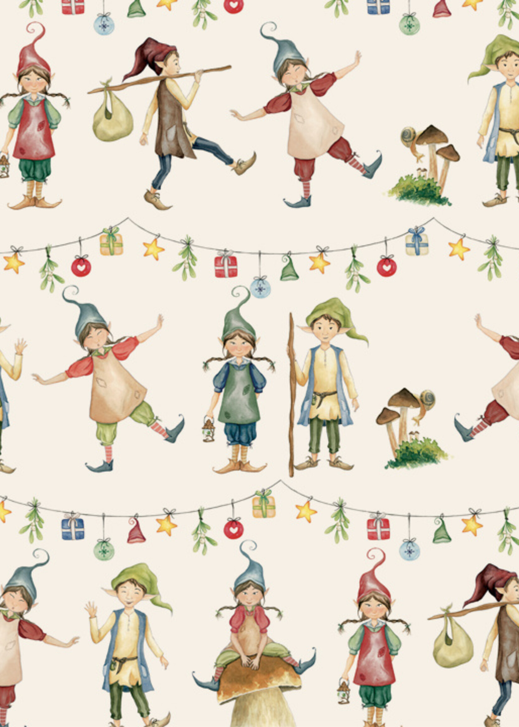 Tassotti PAPIER ELFI FUNGHI, FANT.NATAL