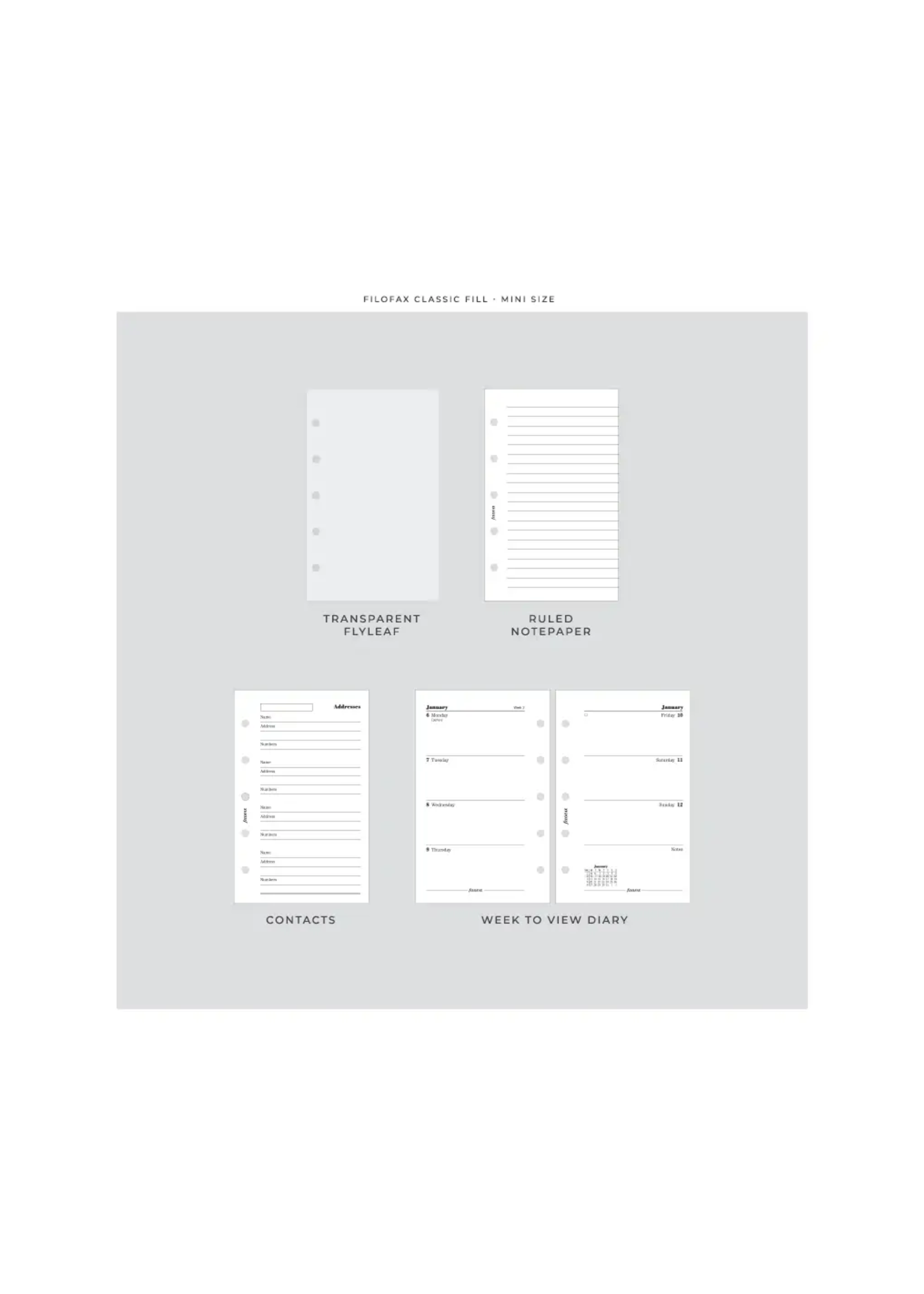 Filofax Saffiano Mini Organiser Blush