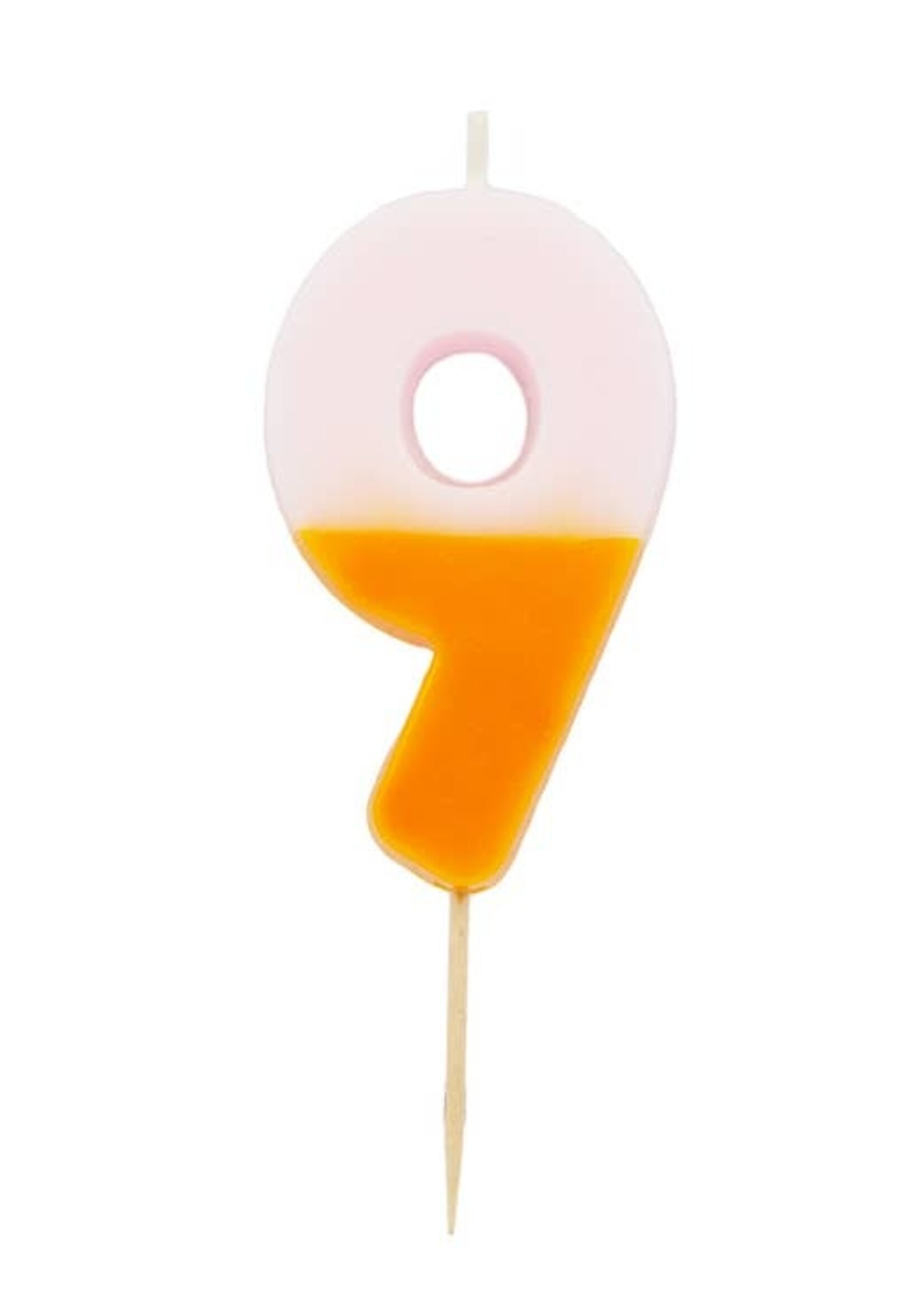 Talking Tables Orange and Light Candle Pink Number 9