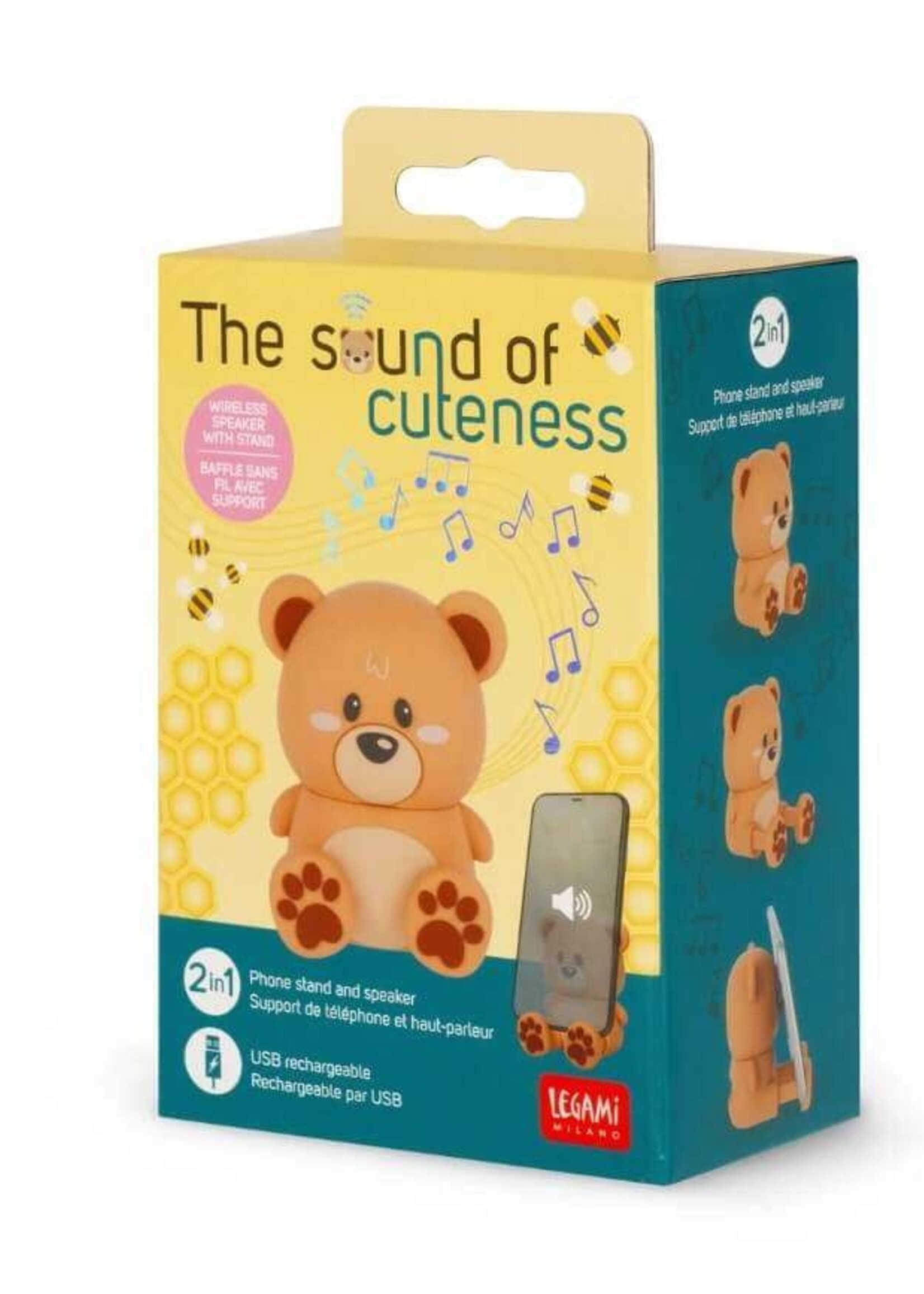 LEGAMI Kabelloser Speaker mit Halterung "Teddy Bear" The Sound of Cuteness