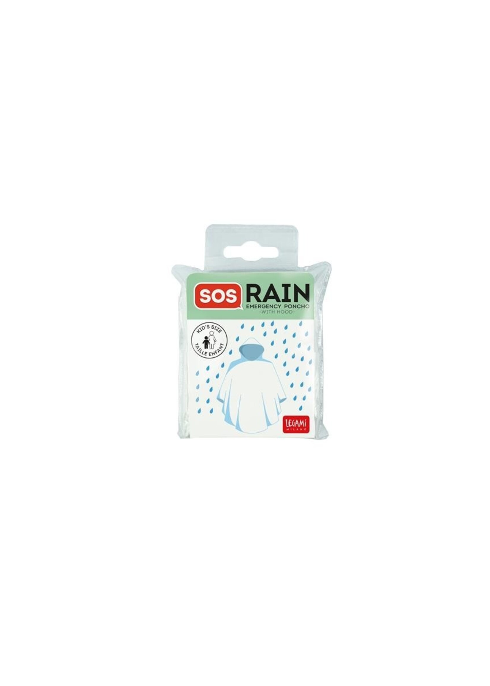 LEGAMI DISPOSABLE RAIN PONCHO WITH HO