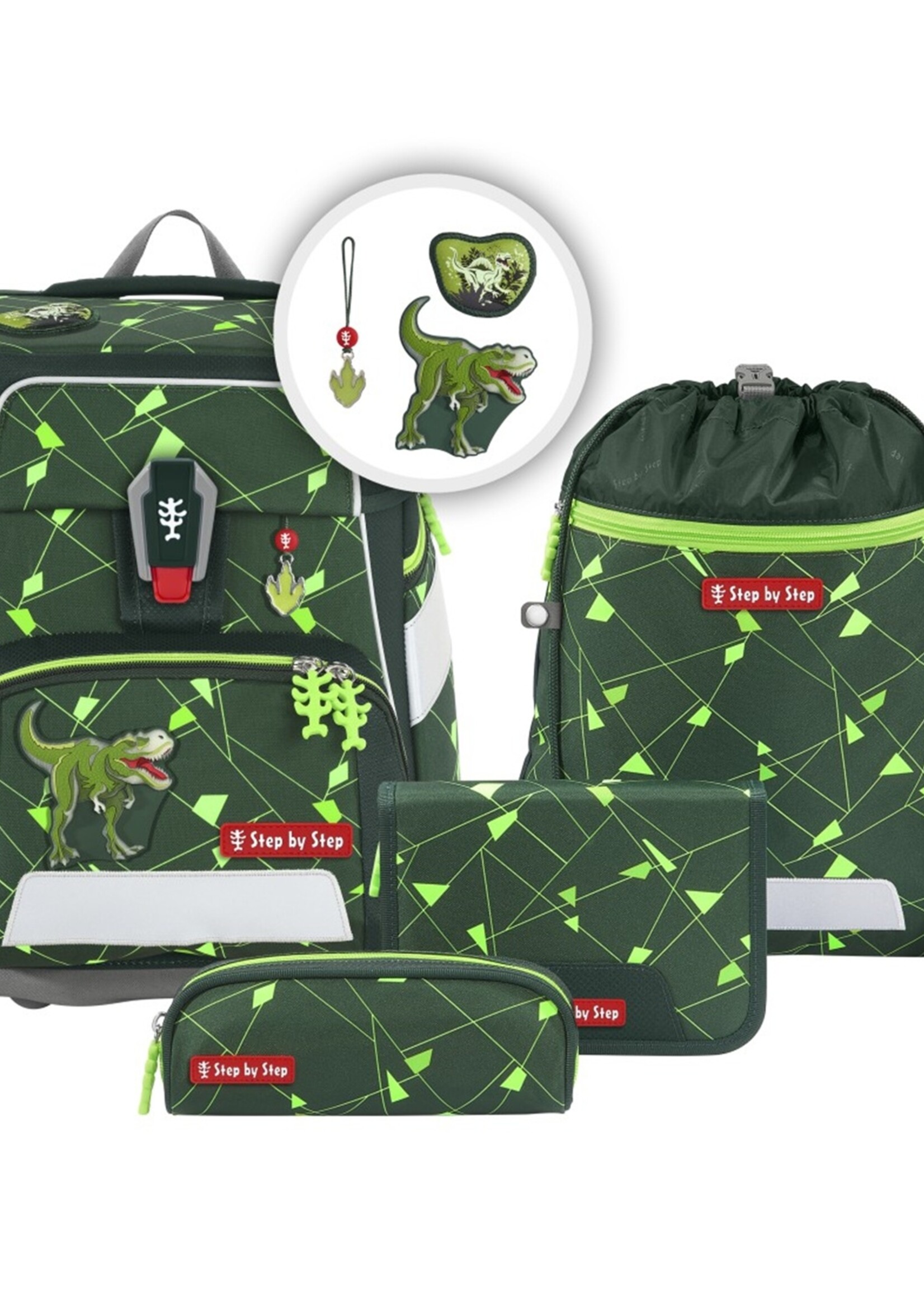 Step by Step Schultaschen-Set SPACE SHINE Dino Night Tyro