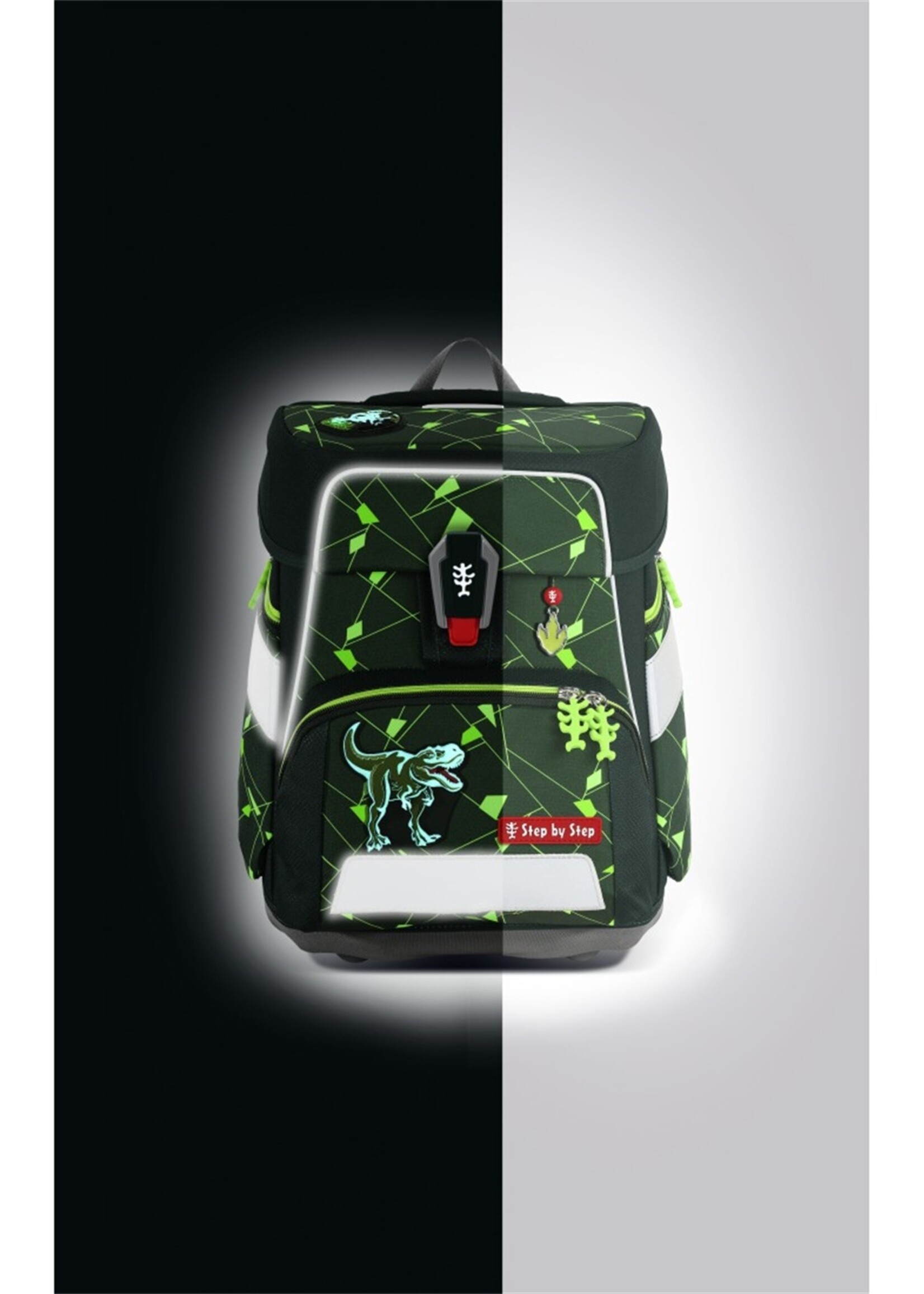 Step by Step Schultaschen-Set SPACE SHINE Dino Night Tyro