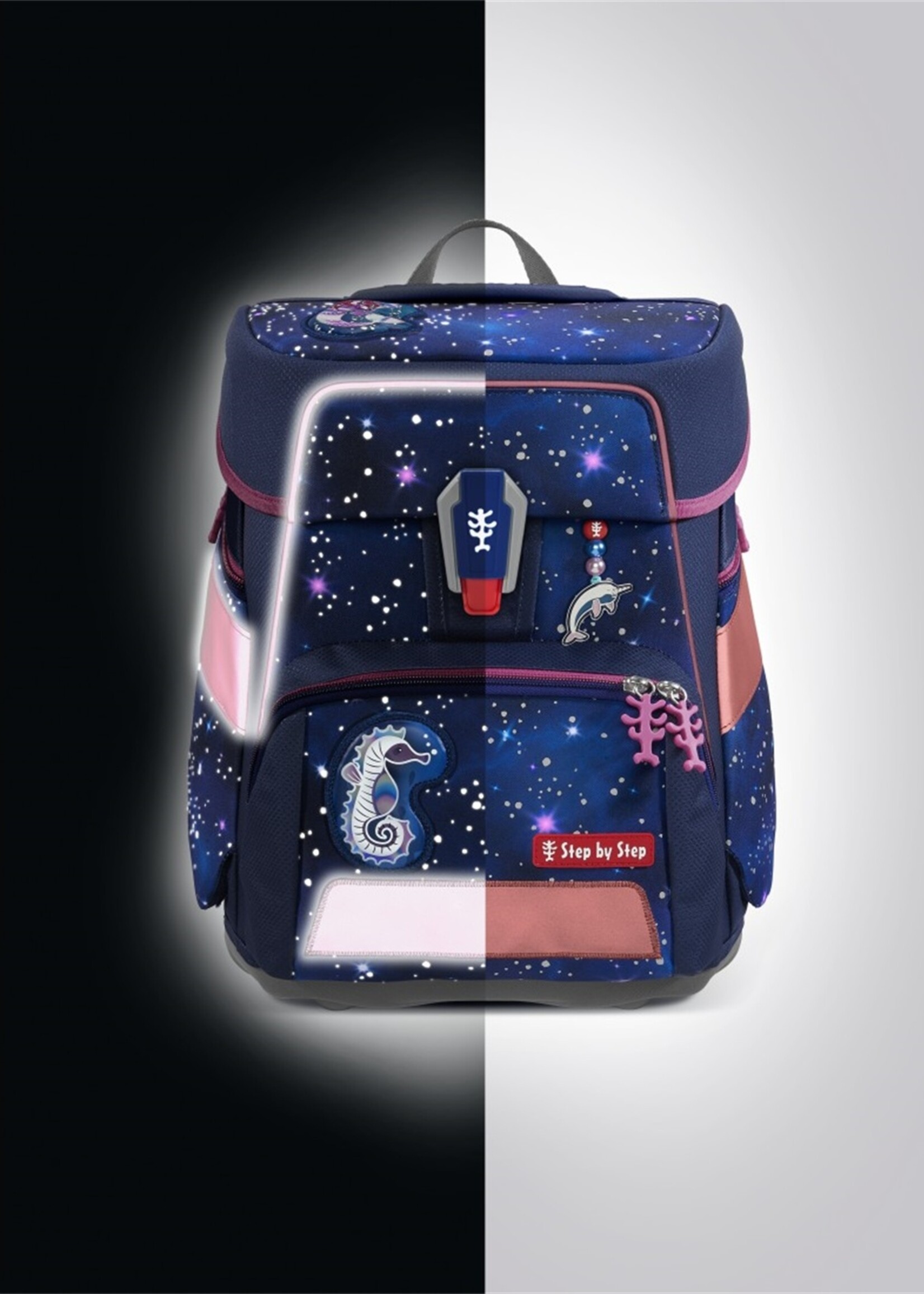 Step by Step SPACE REFLECT Schultaschen-Set Star Seahorse Zoe