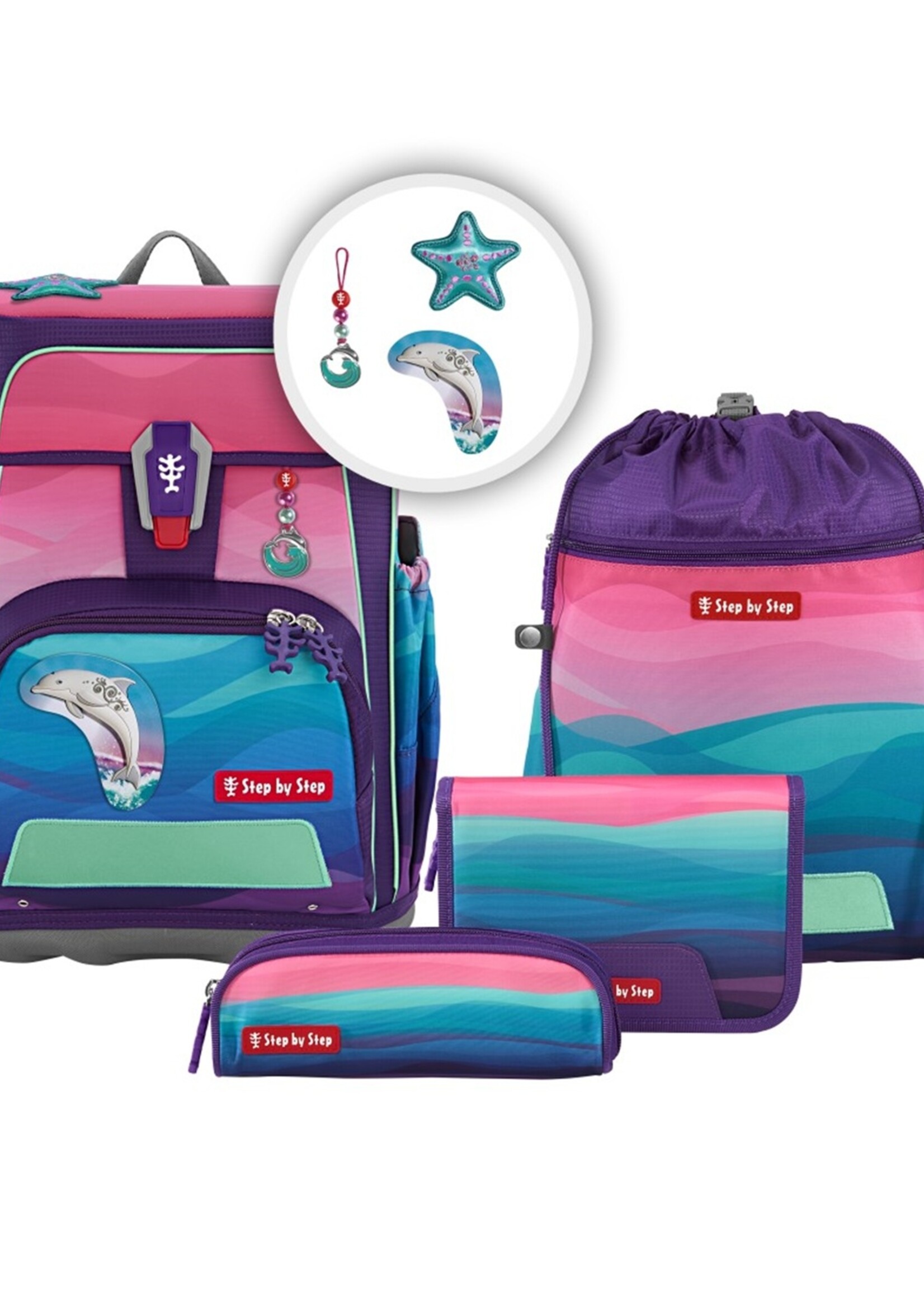 Step by Step Schultaschen-Set CLOUD OCEAN Dolphin Lana