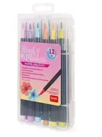 LEGAMI Pinselstifte, 12 Stk, Stifte mit Pinselspitze pastell