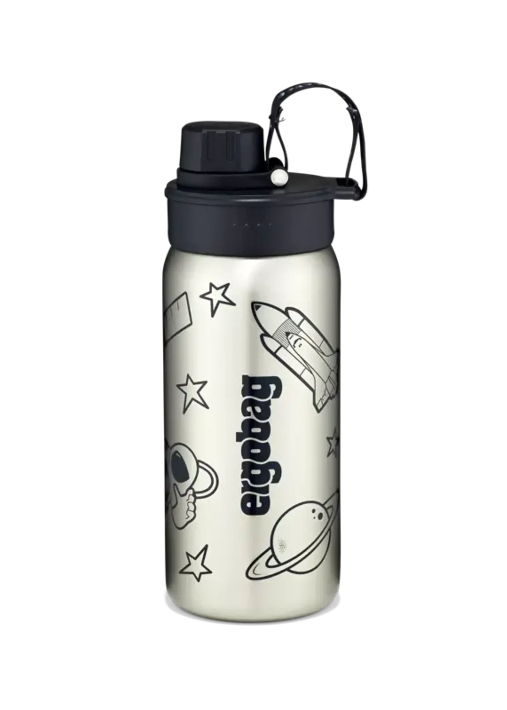 ERGOBAG Edelstahl Trinkflasche schwarz
