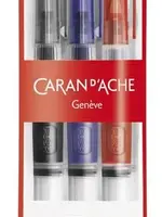 Caran d'Ache Pinsel mit Wasserreservoir, Set mit 3 Stück (breit, mittel, Filz)