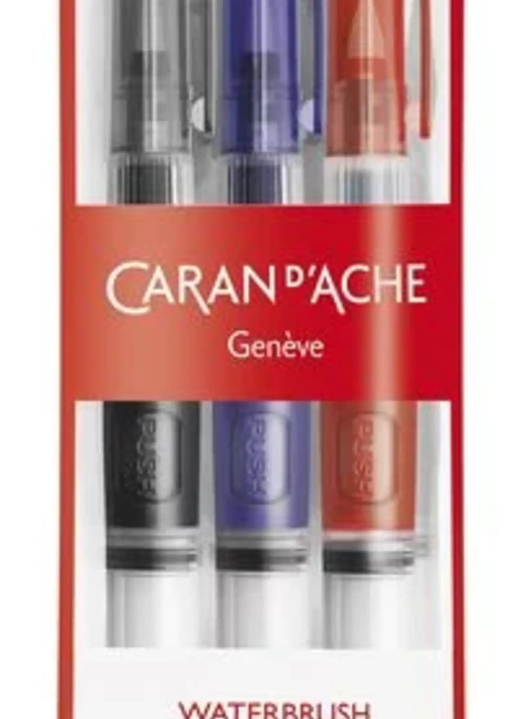 Caran d'Ache 3er Set Pinsel mit Wasser-Rese