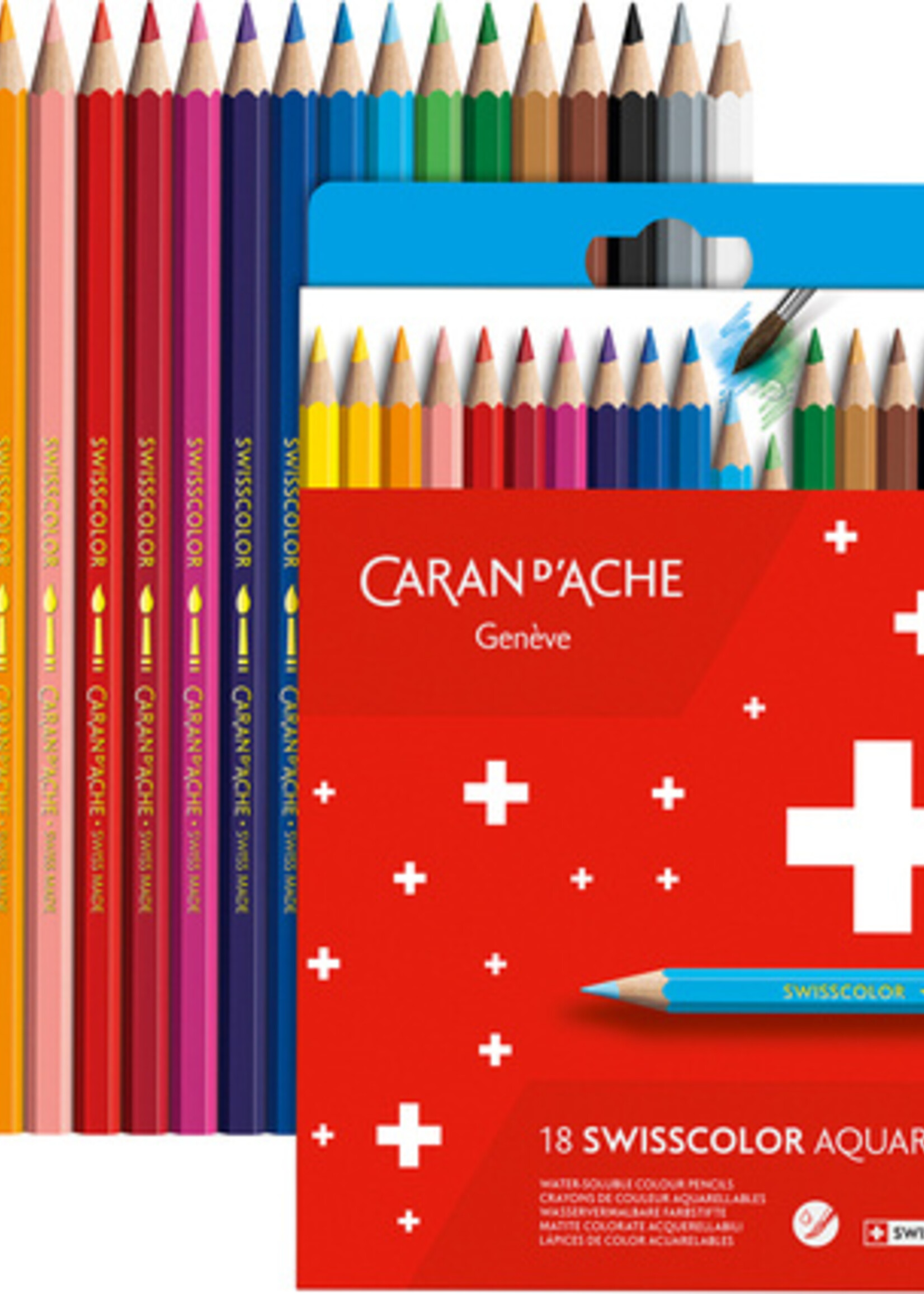 Caran d'Ache CARAN D'ACHE Buntstifte Swisscolor Aquarelle,18er Kartonetui