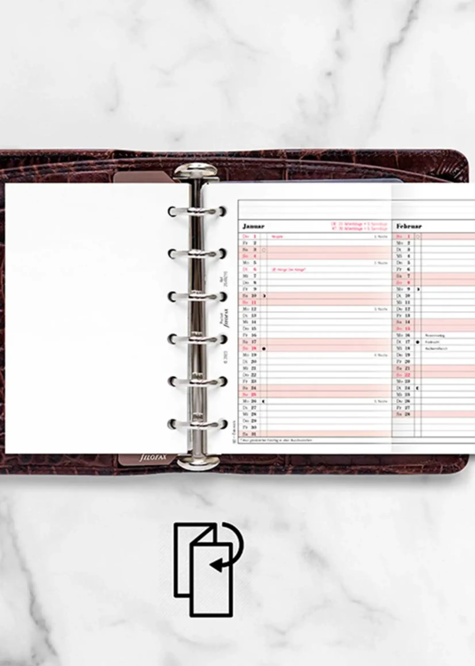 Filofax FILOFAX Kalendereinlage 2026 POCKET Jahresplaner Professional weiss deutsch