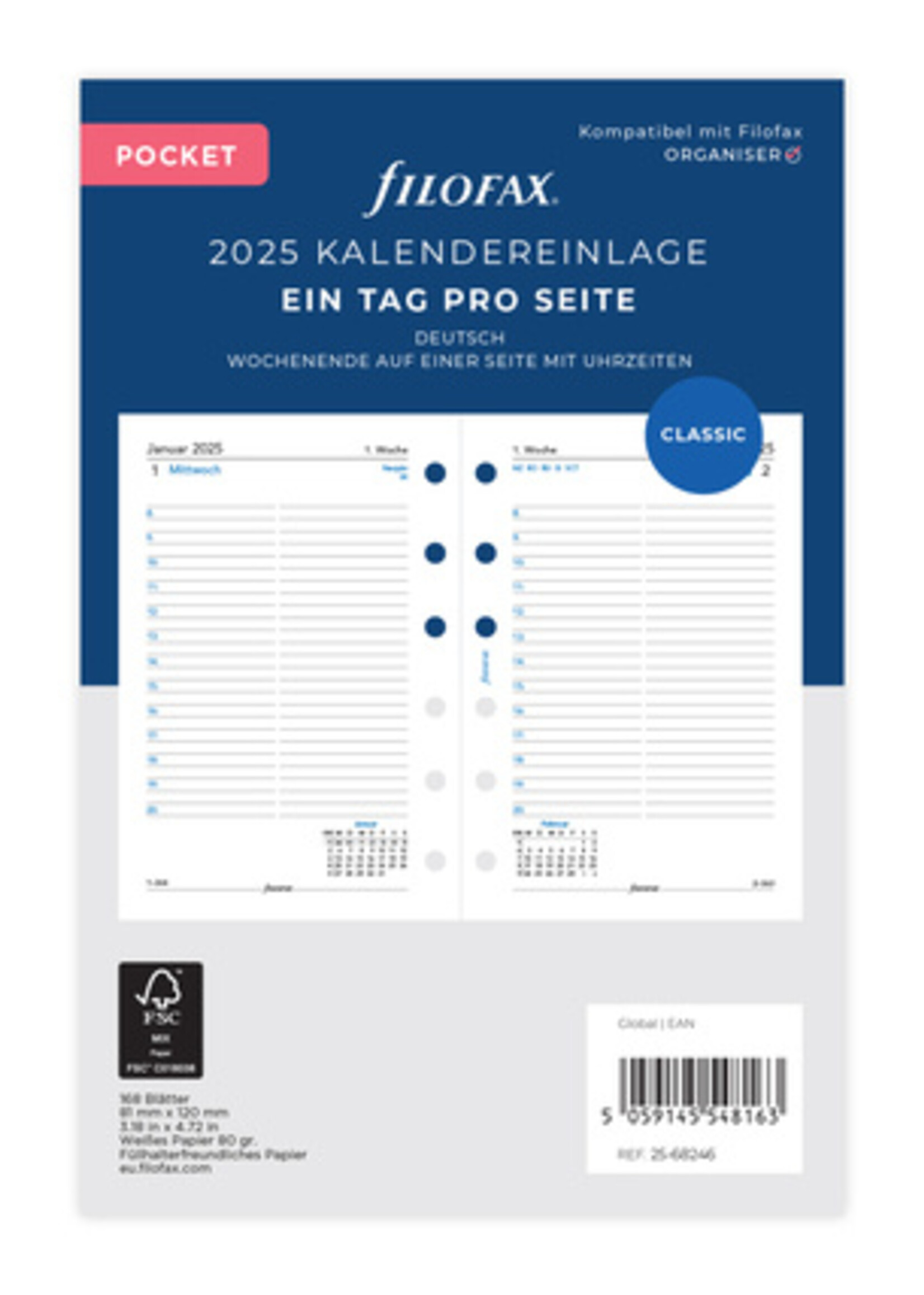 Filofax PKT 1T/1S. (D)2025
