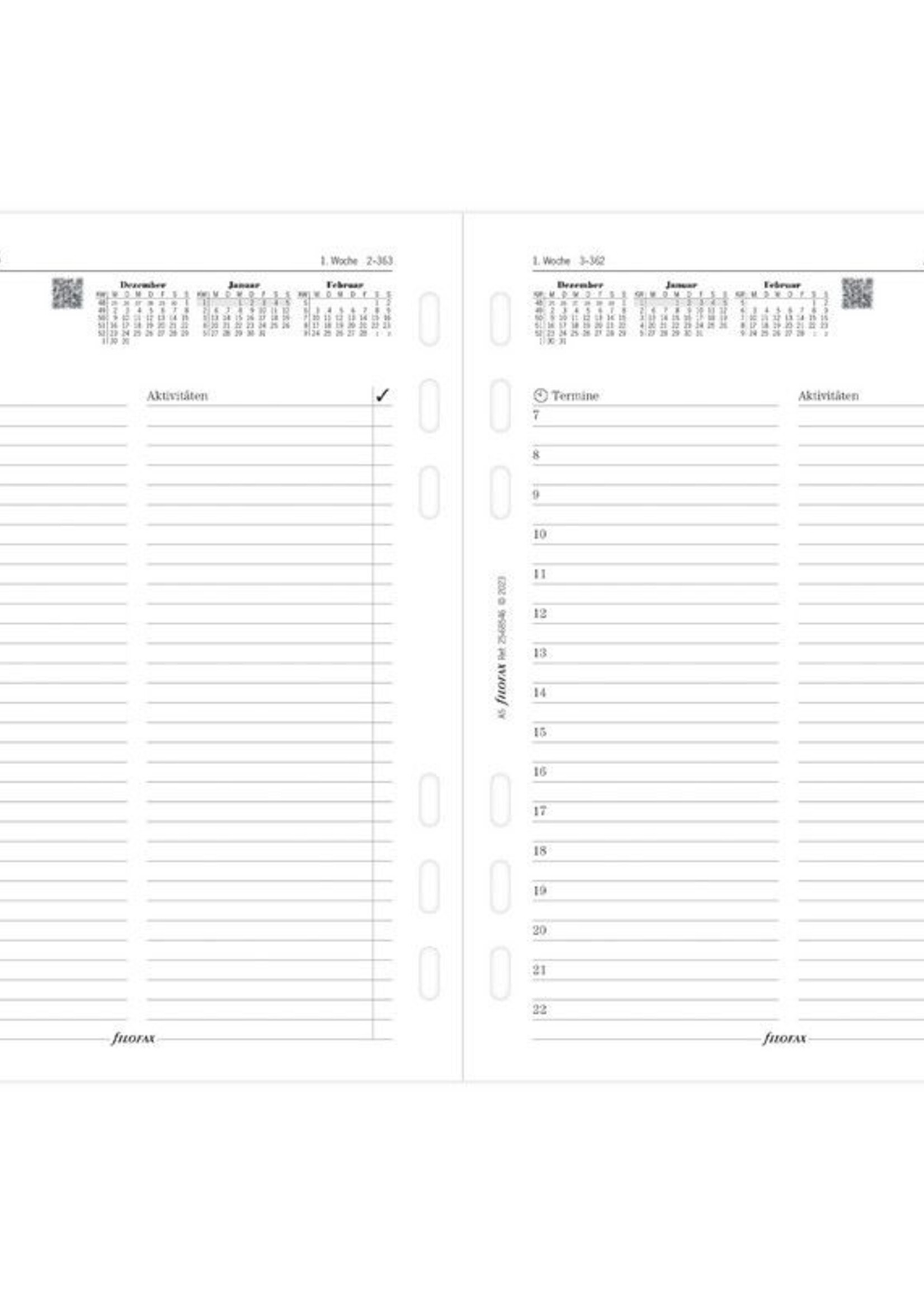 Filofax Filofax A5 Kalendereinlage 2025 1 Tag auf 1 Seite deutsch Multifit-Lochung
