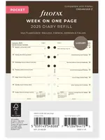 Filofax FILOFAX Kalendereinlage 2025 POCKET 1 Woche - 1 Seite cotton cream mehrsprachig