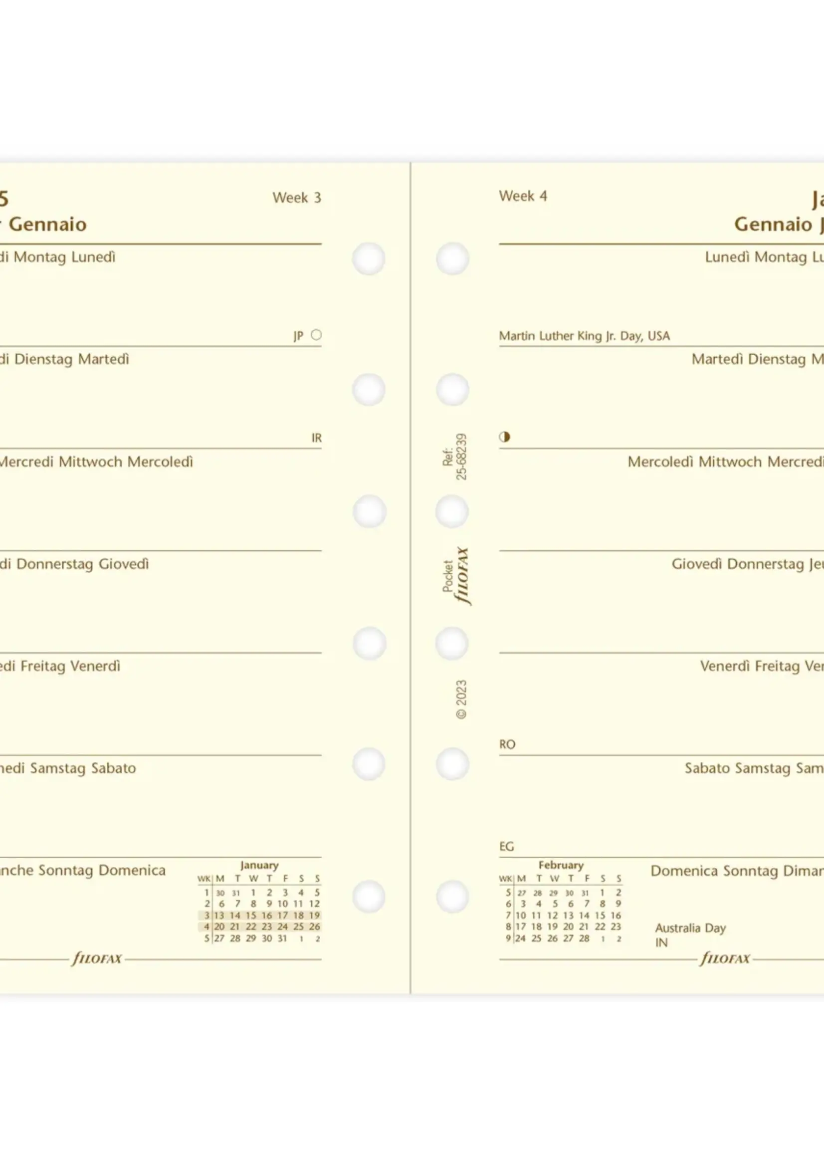 Filofax PKT 1W/1S cotton cr.(M) 2025