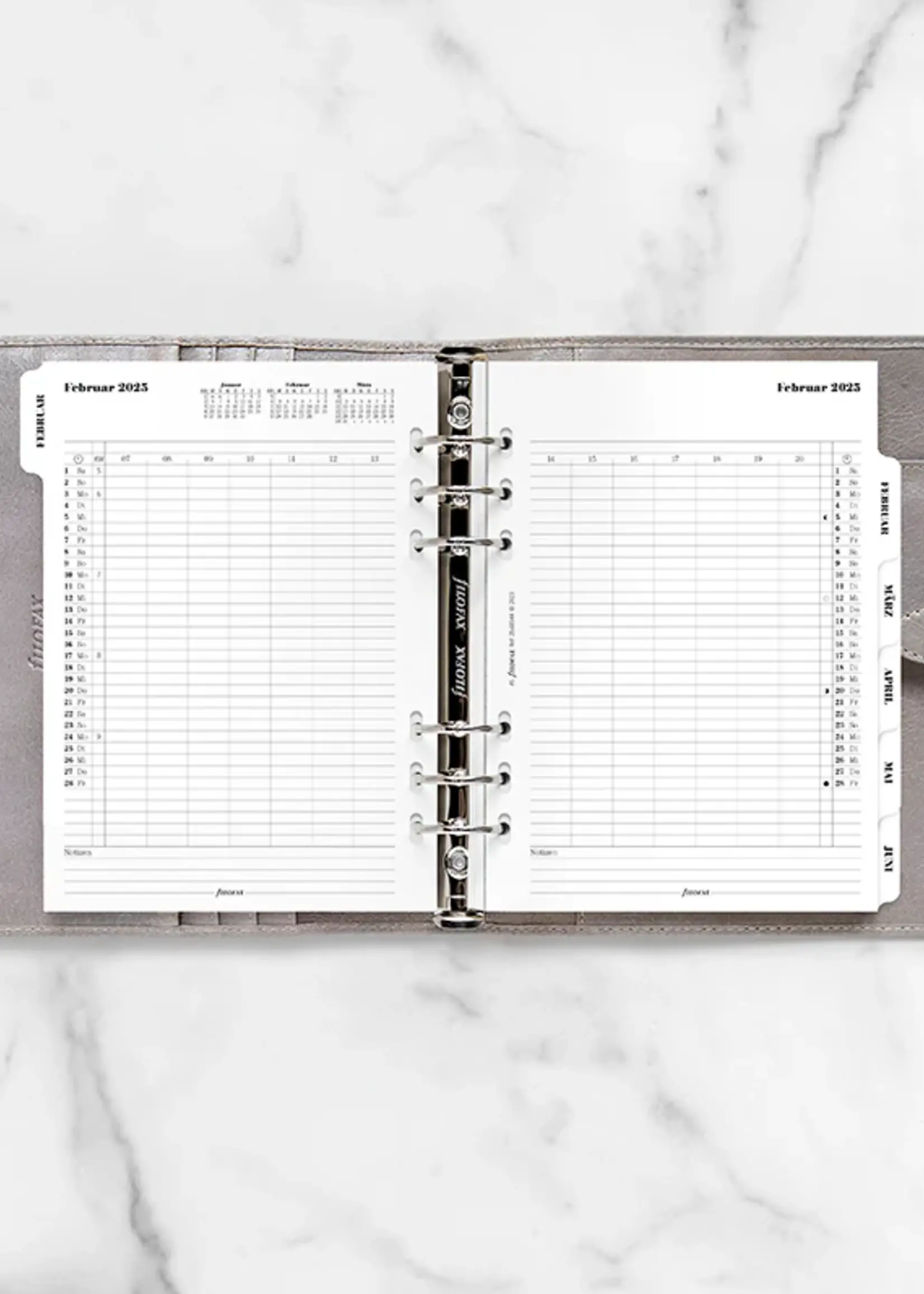 Filofax 1 Monat / 2 Seiten deutsch A5 2025