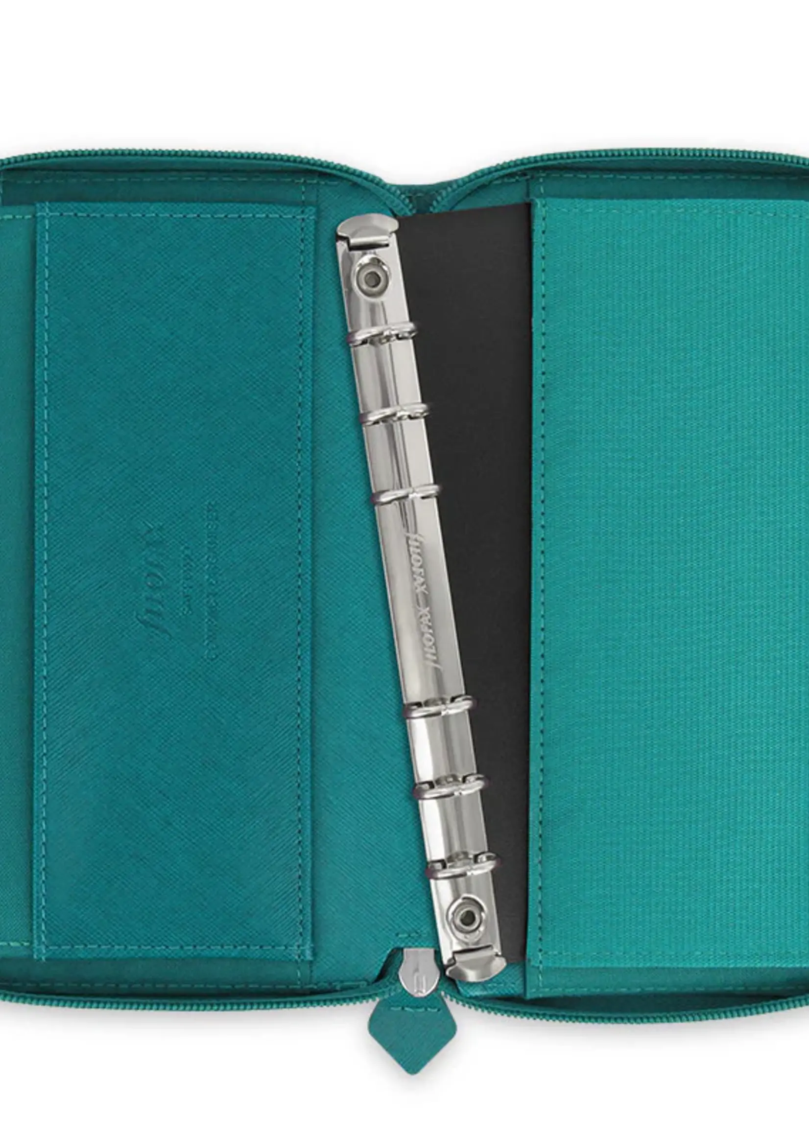 Filofax Saffiano Compact Zip Organiser Personal, Aquamarine