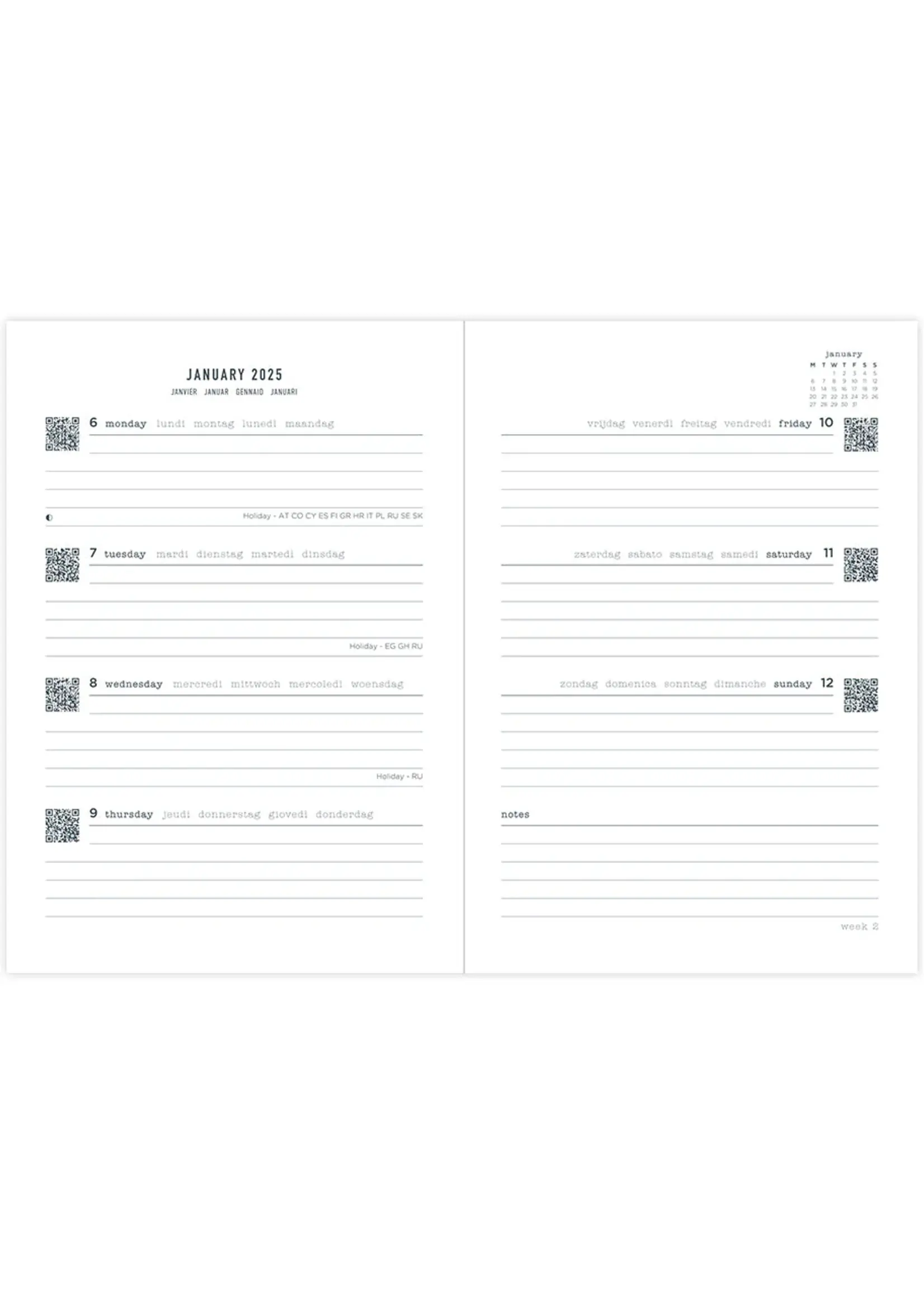 Letts by Filofax Serene A5 WTV ML Burgundy 2025