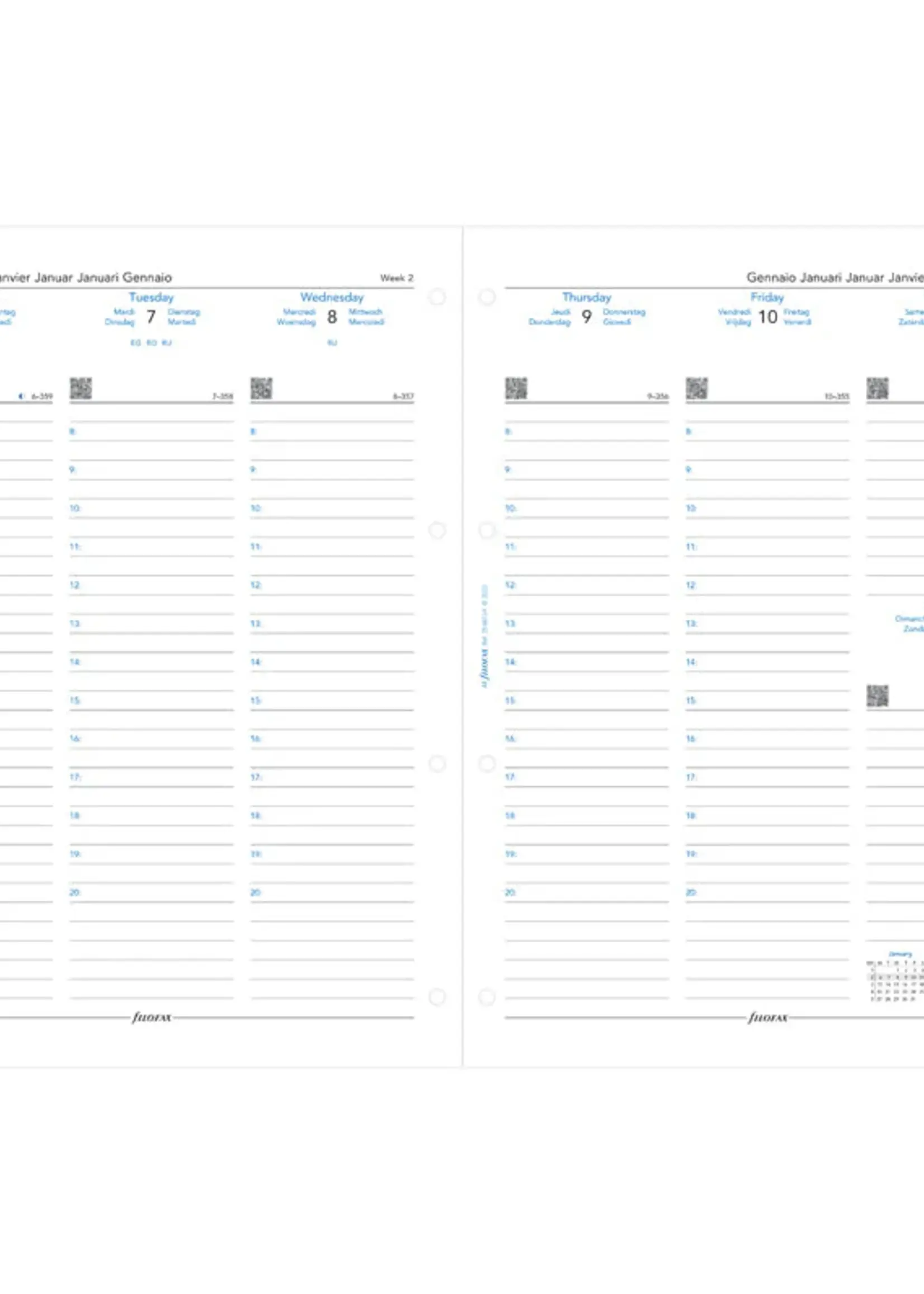 Filofax 1 Woche / 2 Seiten multilingual A4 2025