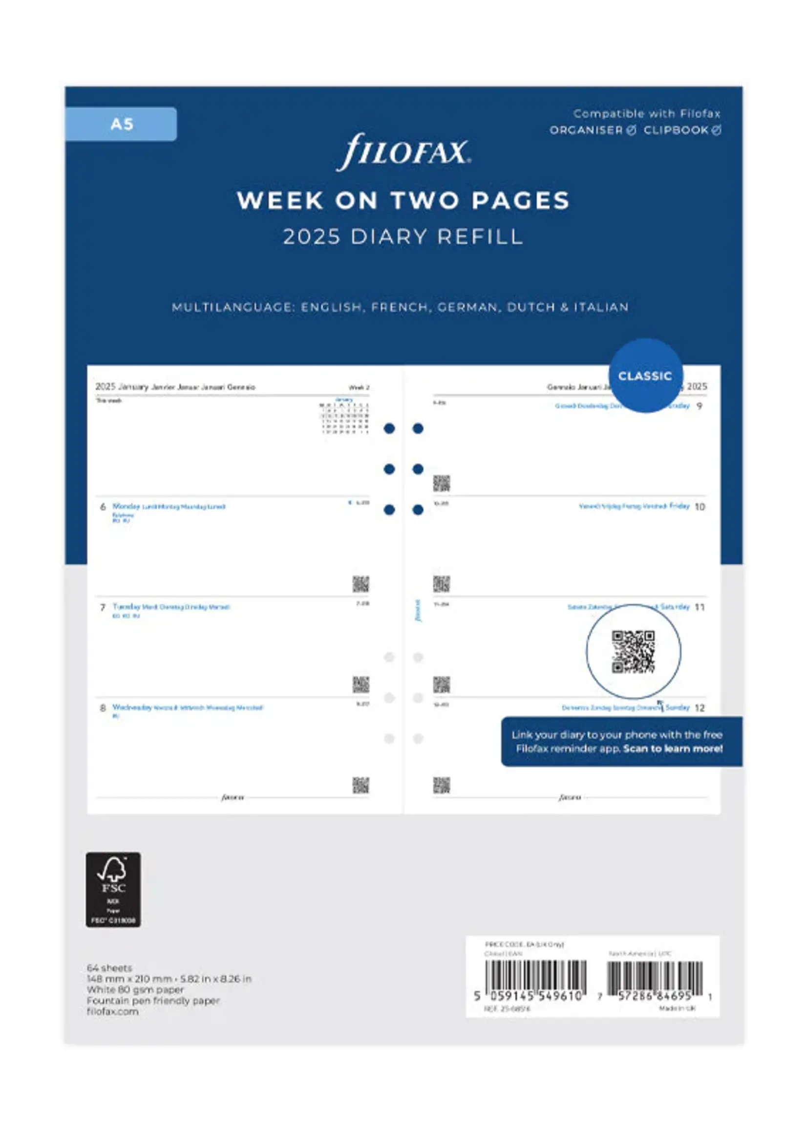 Filofax A5 1W/2S 4x4Sp.(M)2025