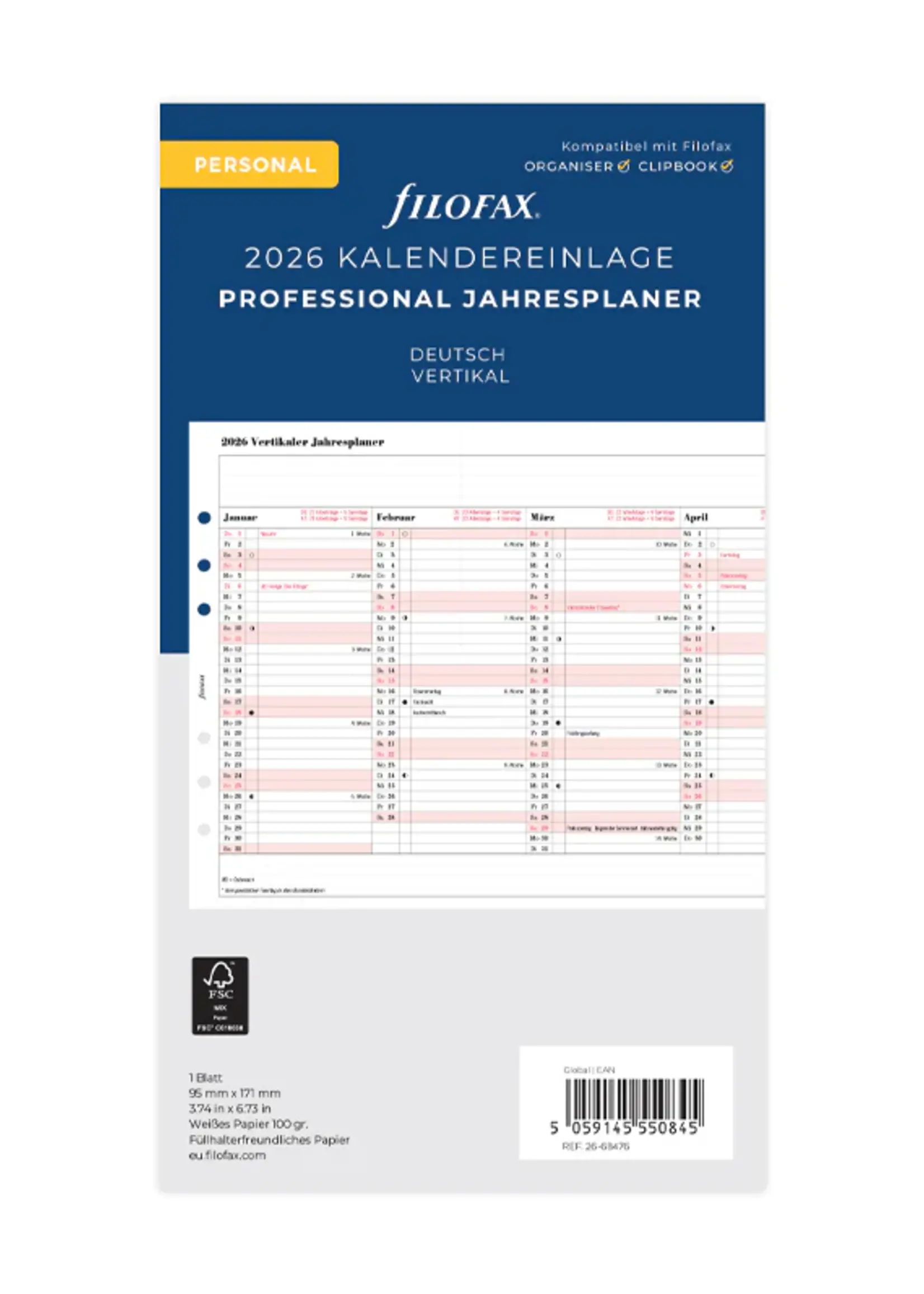 Filofax PER Prof.Jahrespl. (D)2026