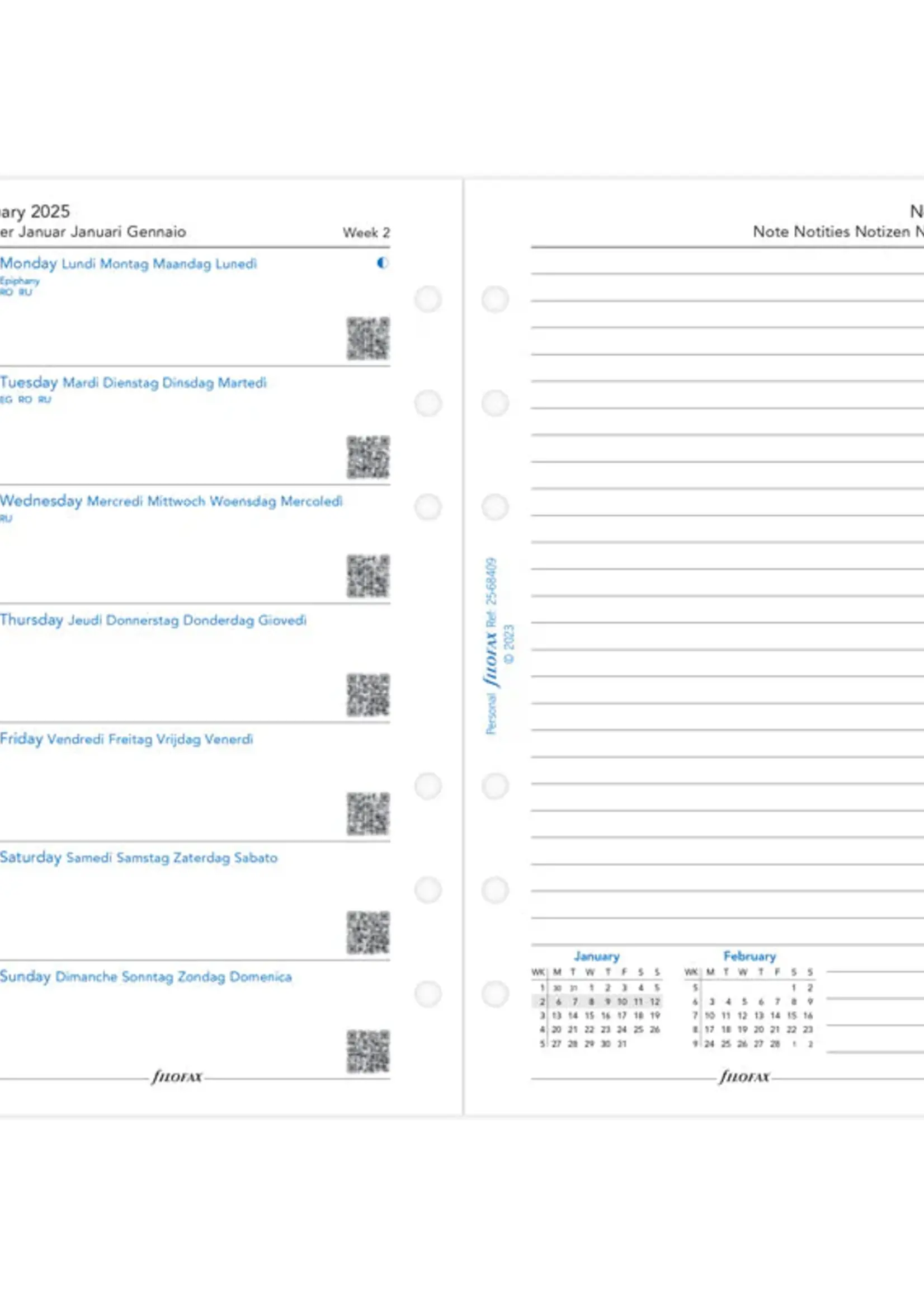 Filofax PER 1W/1S m.Not.(M)2025