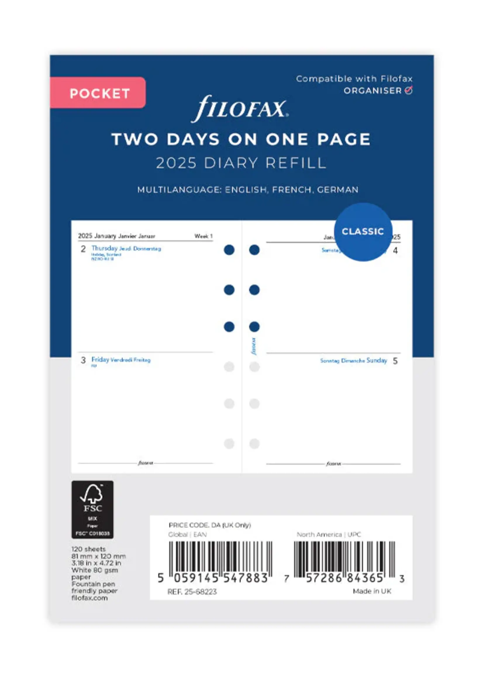 Filofax PKT 2T/1S (M)2025