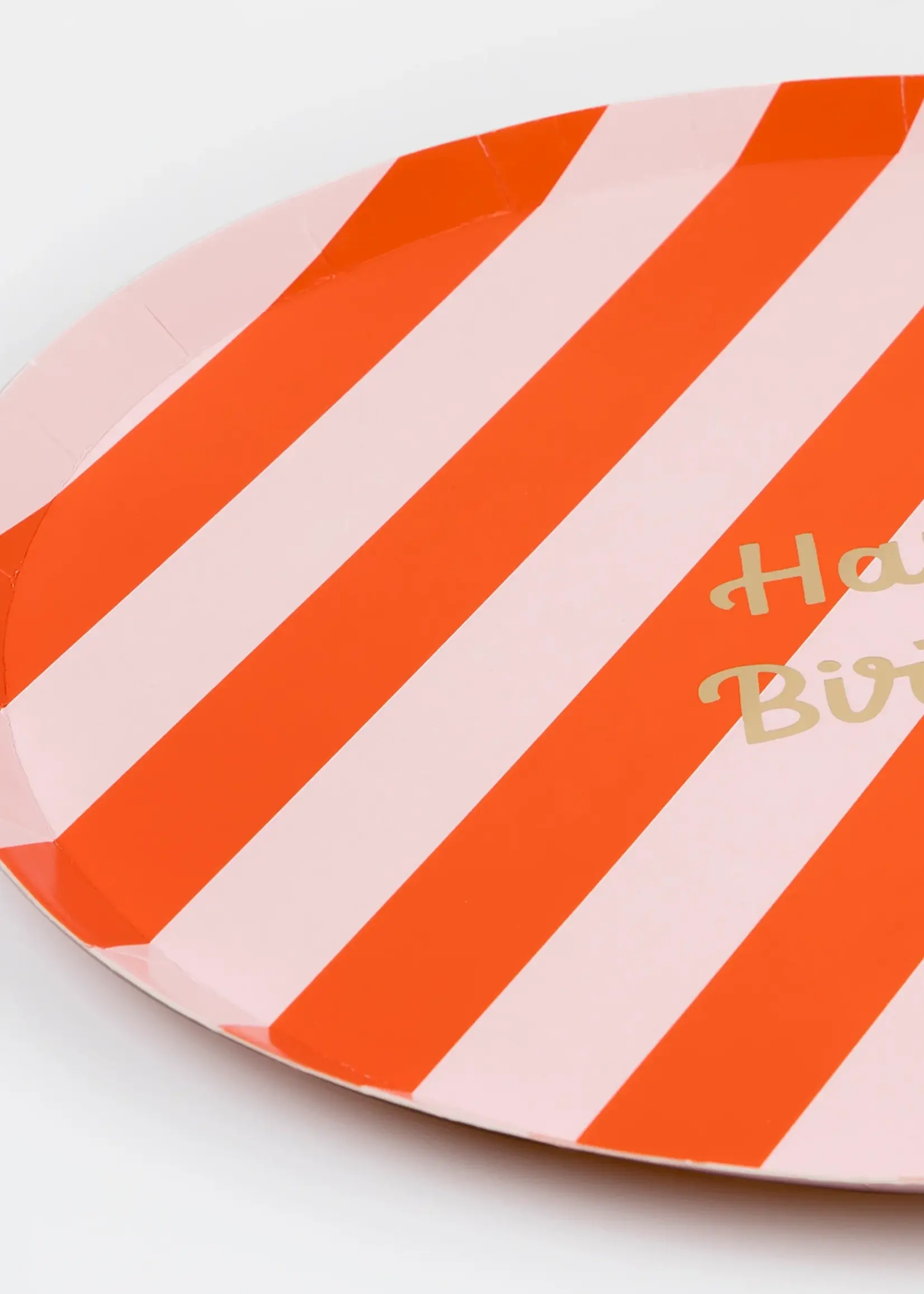 Stripe Happy Birthday  Dinner Papp-Teller