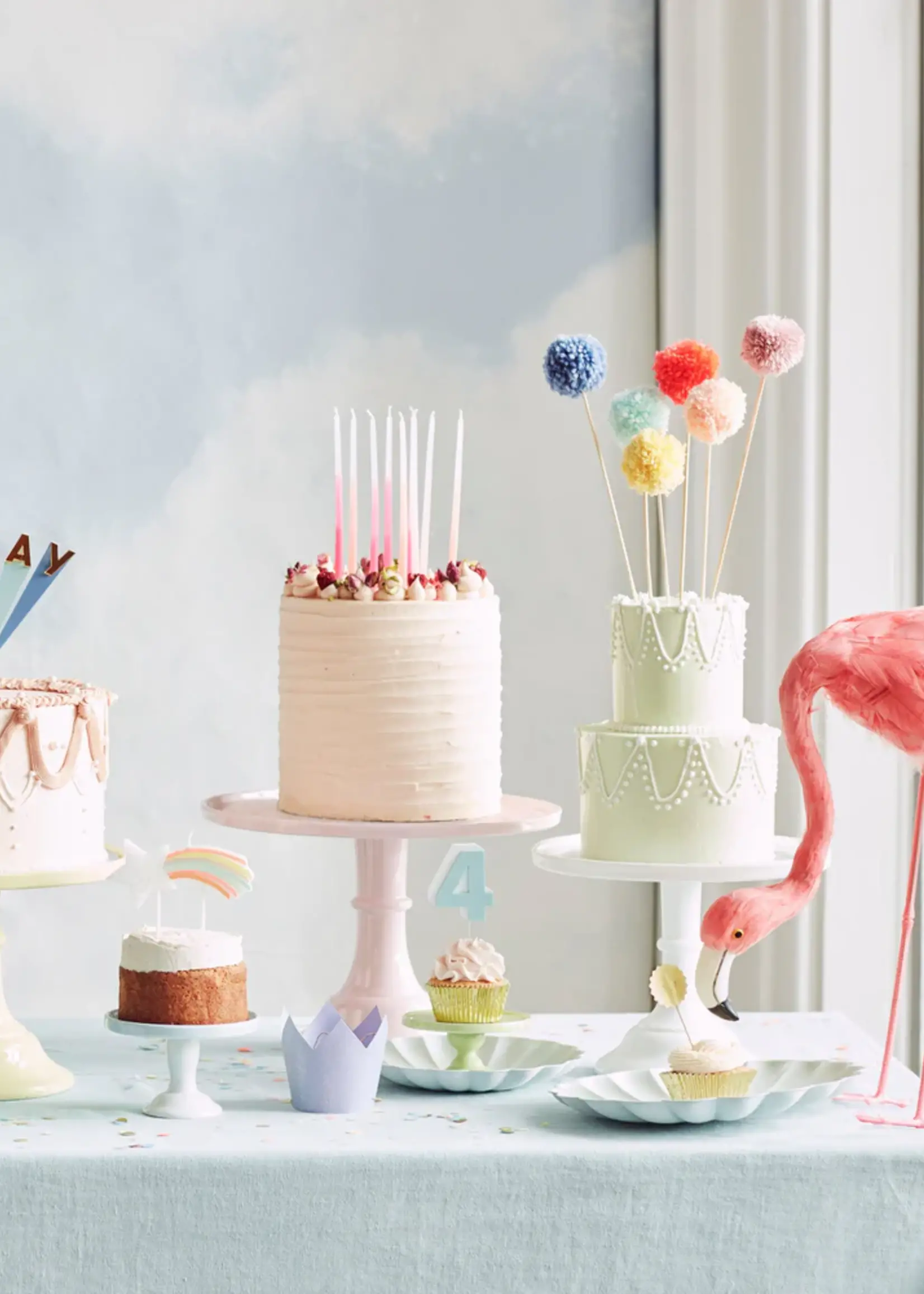 Meri Meri Multi Pompom Cake Toppers (x 6