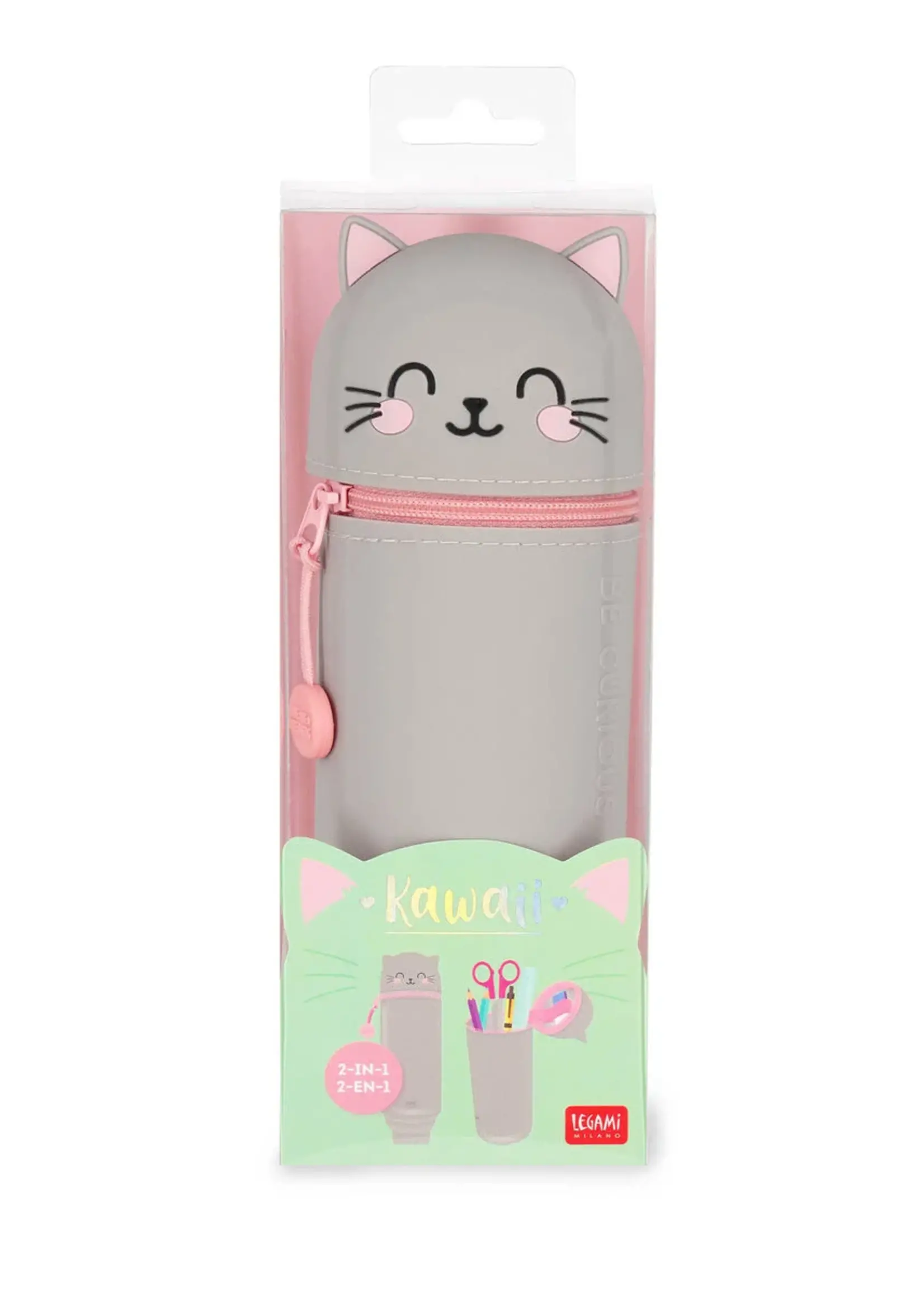 LEGAMI 2-IN-1 SILICONE PENCIL CASE - KAWAII - K ITTY